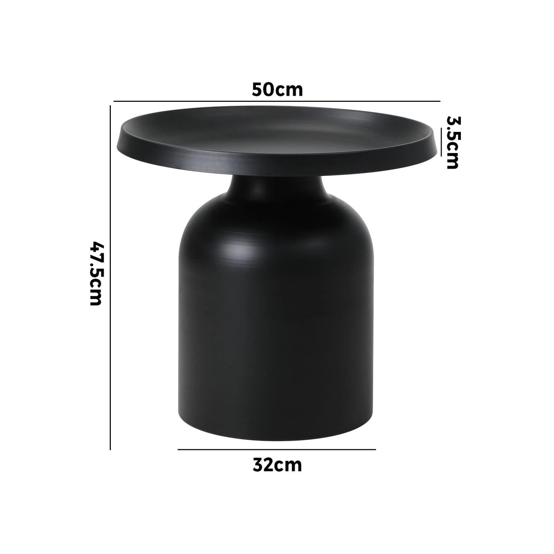 10 Oikiture Coffee Side Table Round Bedside Sofa Tea End Tables Steel Metal
 - Black, 10 of 10