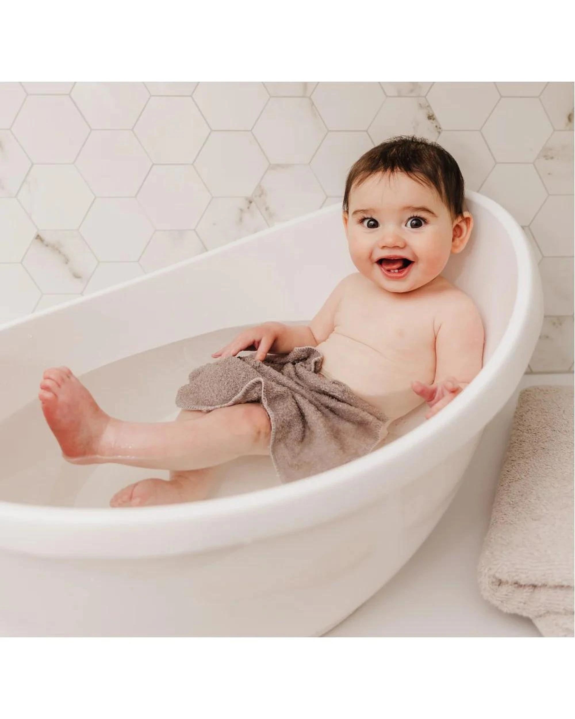 5 Bubble Baby Bath with Bath Seat & Newborn Insert - White, 5 of 8