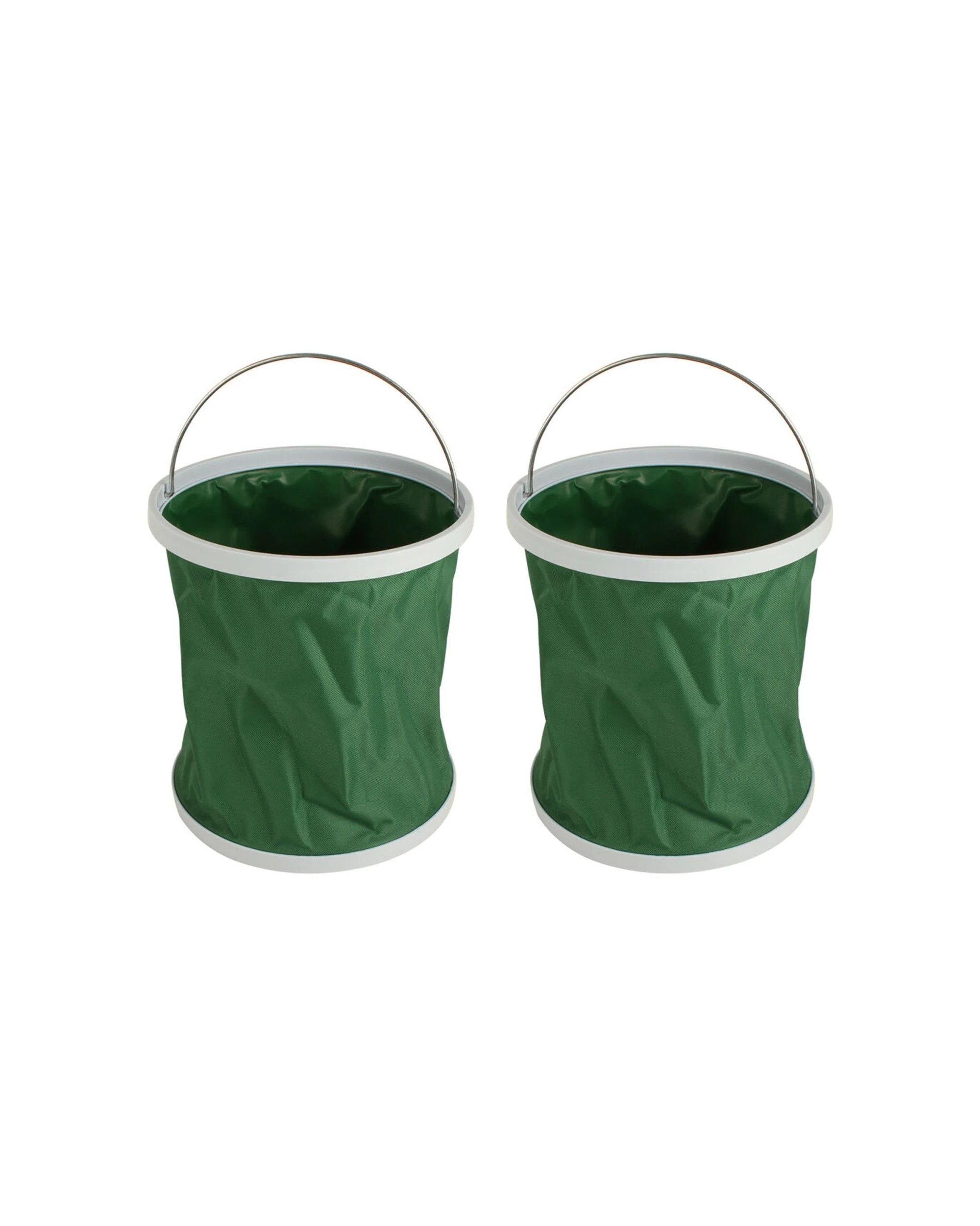 1 Wildtrak 2PK Collapsible 11L Bucket With Carry Handle Folds Flat Plastic - Green, 1 of 3