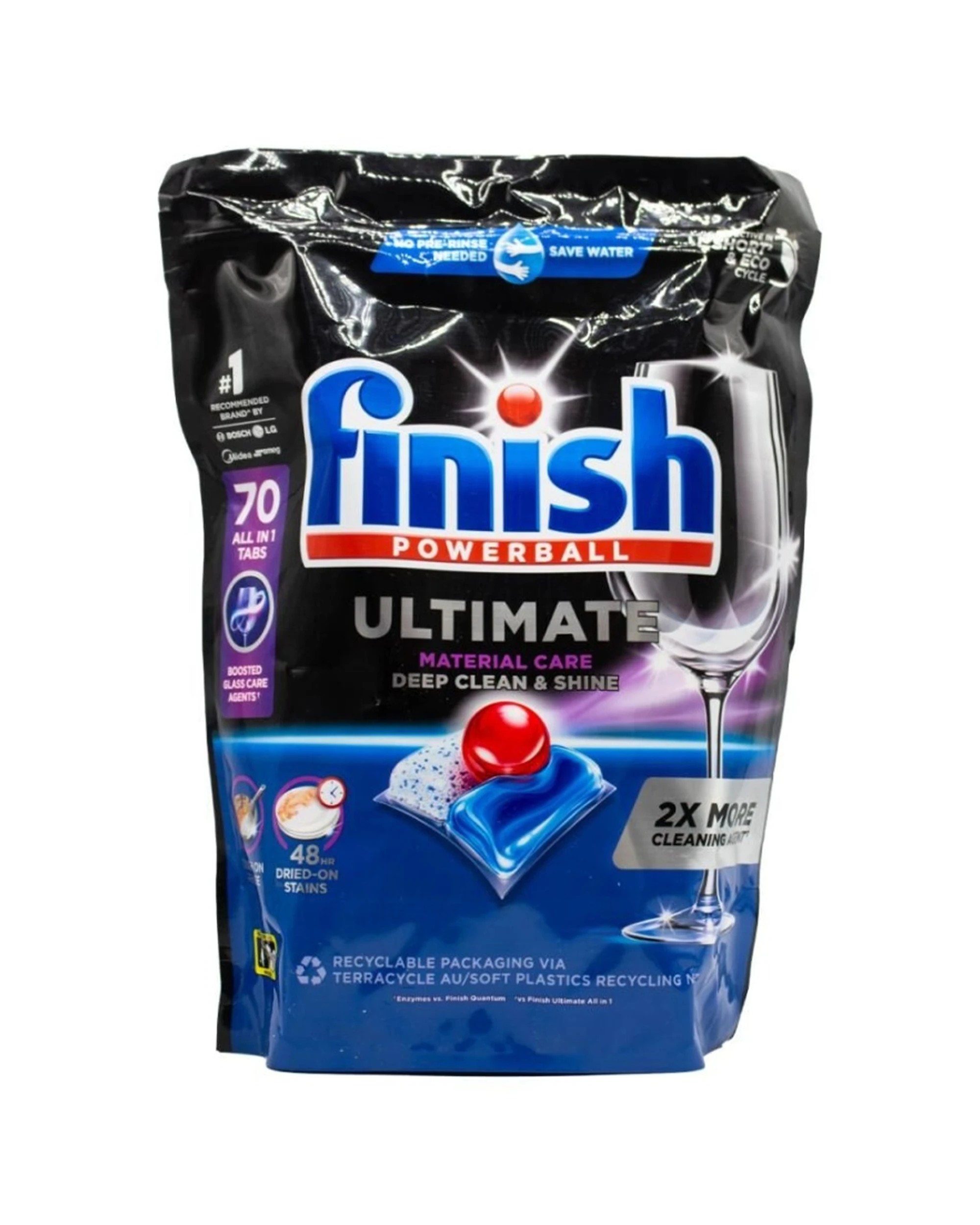 1 Finish Dishwasher Tablets Powerball Ultimate AllIn1 70 Pack Deep Clean, 1 of 3