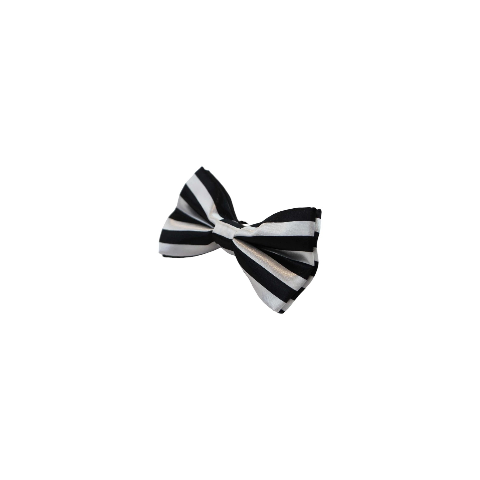 4 Zasel Mens Black & White Thick Horizontal Striped Patterned Bow Tie - Multi, 4 of 4