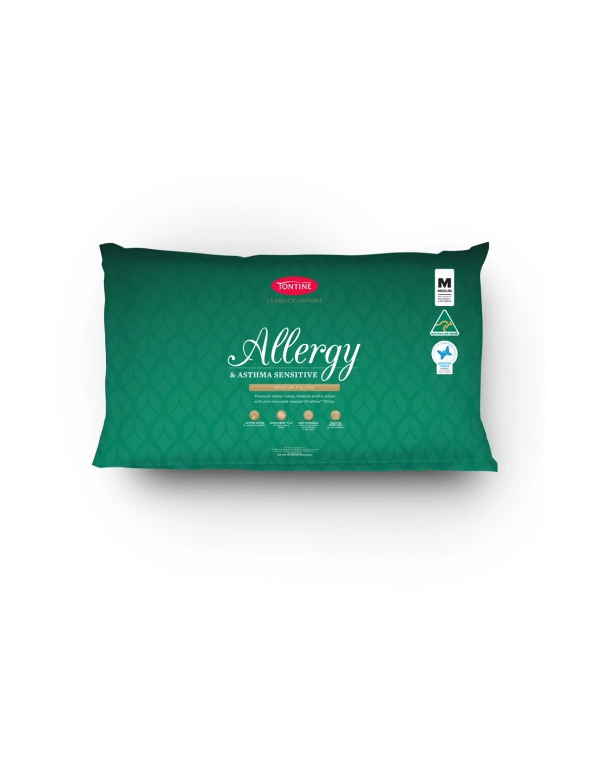 2 Tontine Classic Comfort Allergy & Asthma Sensitive Pillow Medium Standard 4PK - White, 2 of 5