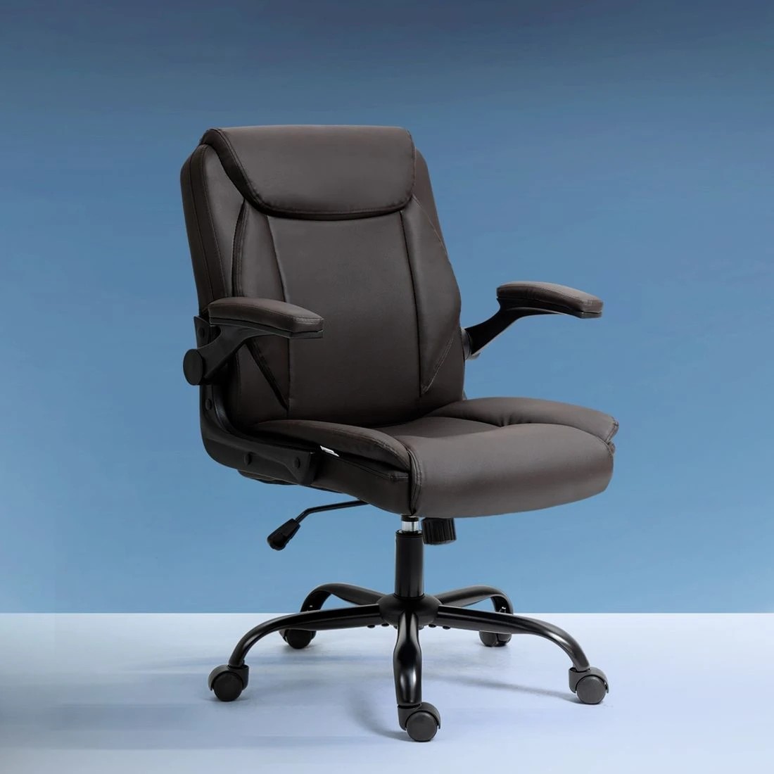 3 Artiss Executive Office Chair Mid Back - Brown, 3 of 5