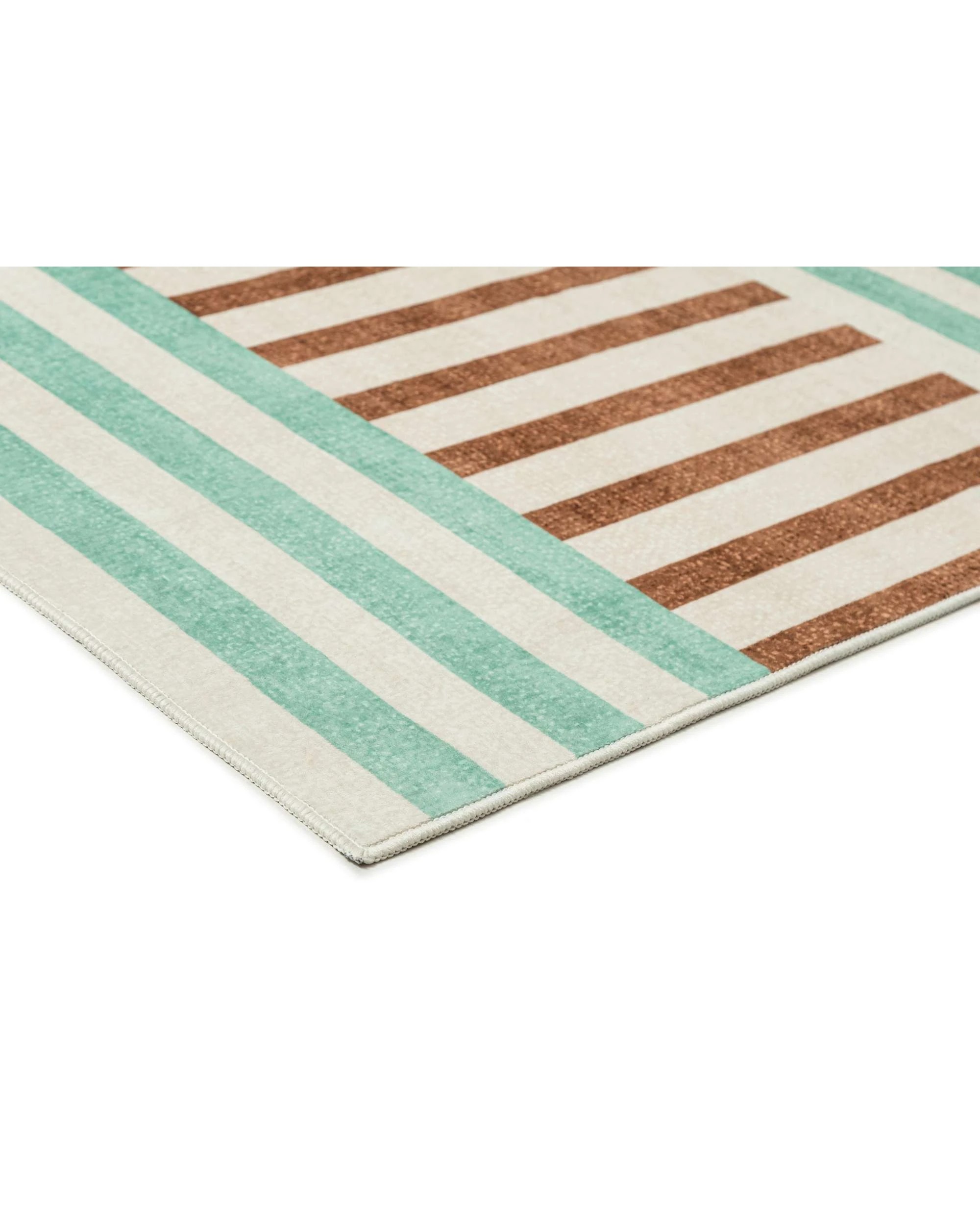 4 Loopsie Canyada Stripe Printed Washable Rug-290cm x 190cm - Green, 4 of 8