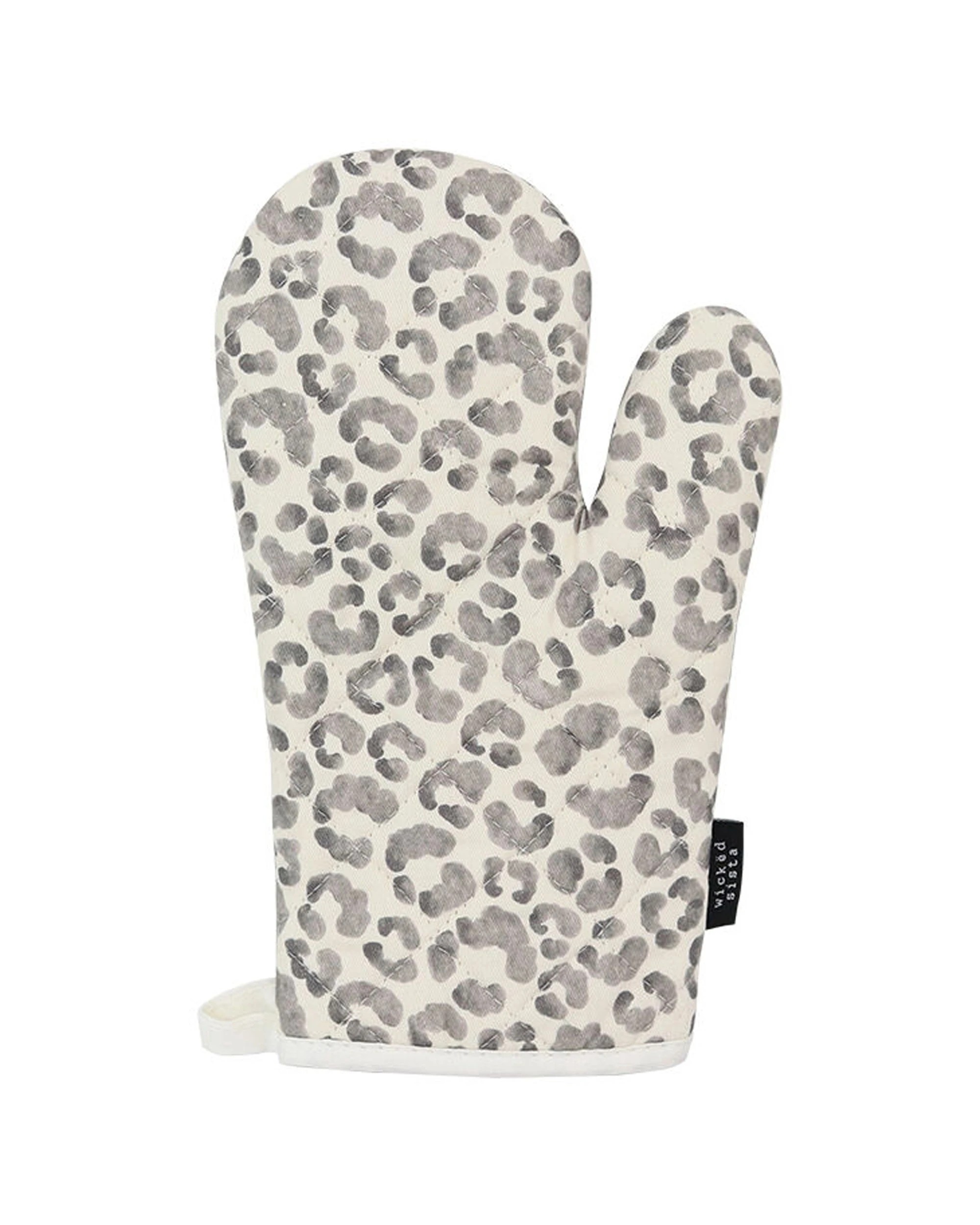 1 Wicked Sista Oven Mitt Kitchen Gloves 17x29cm Watercolour Leopard - Pattern, 1 of 1
