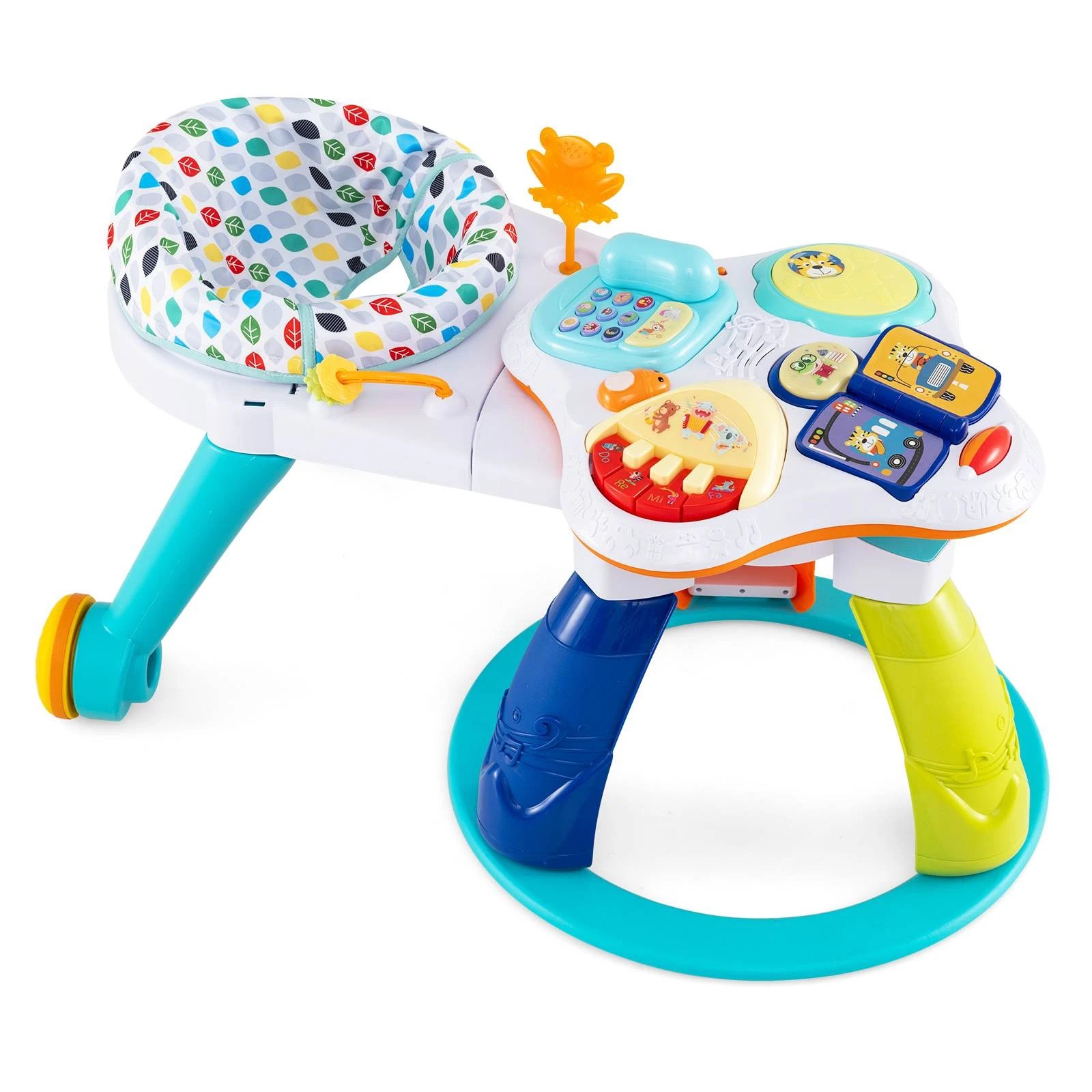 1 Costway 3 in 1 Stationary Activity Center Educational Play Table - White, 1 of 1