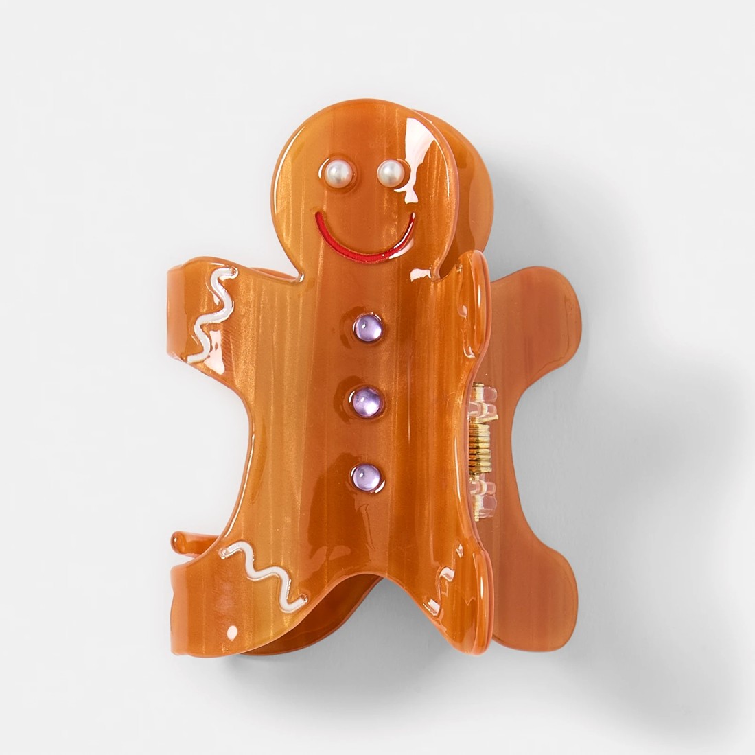 1 Brown Christmas Gingerbread Man Claw Hair Clip, 1 of 4