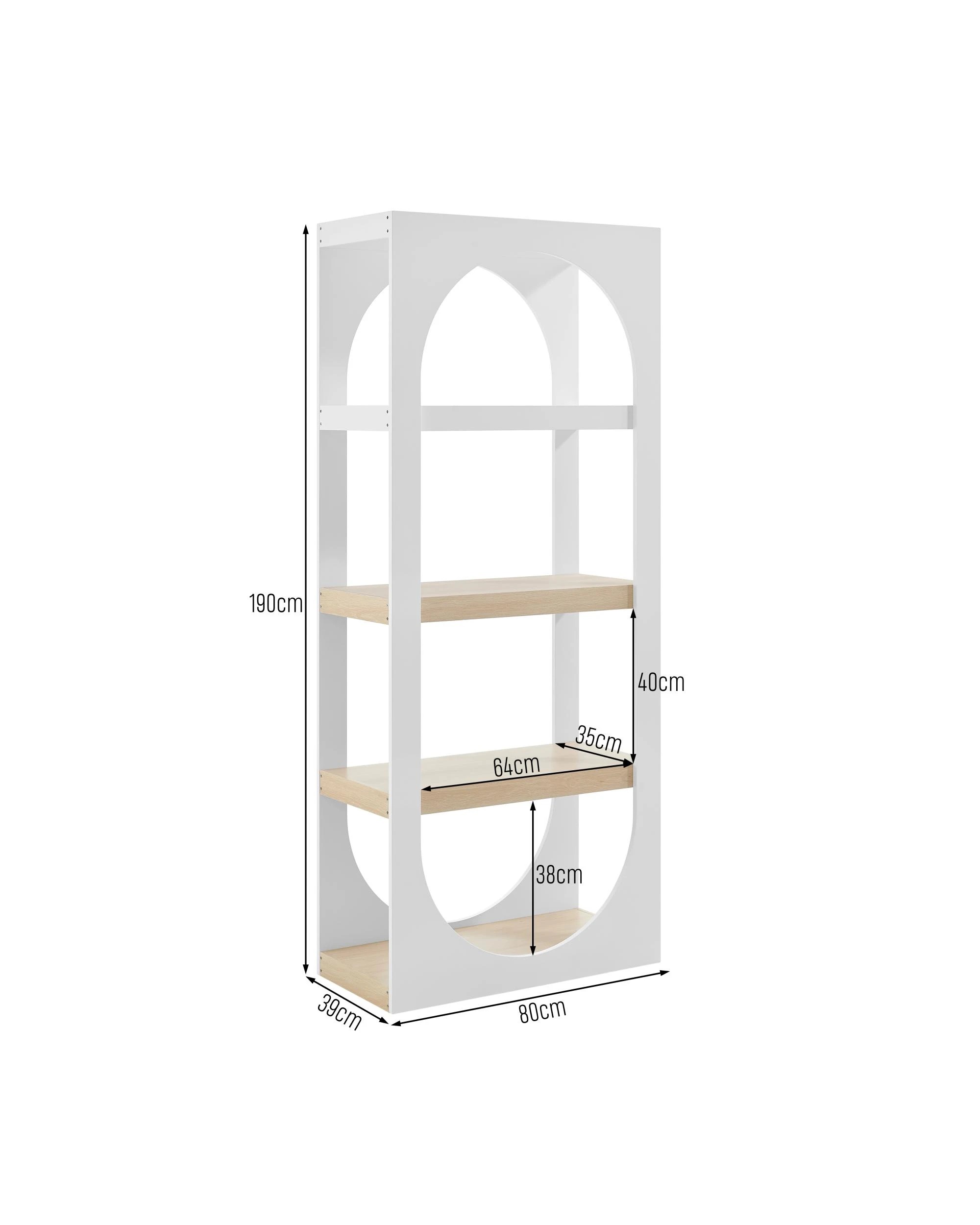 9 Kodu Bookcase Bookshelf Display Unit 4 Tier - White, 9 of 9