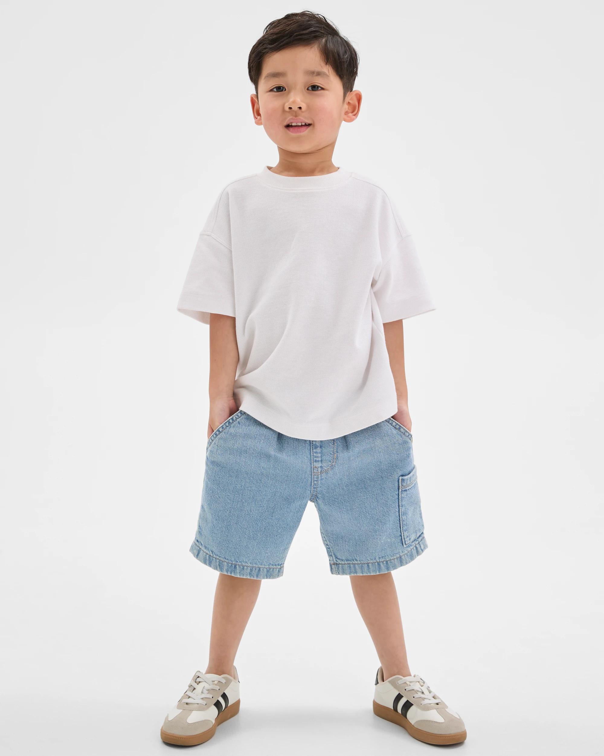 1 Target Kids Pull On Denim Volley Shorts LIGHT WASH, 1 of 6