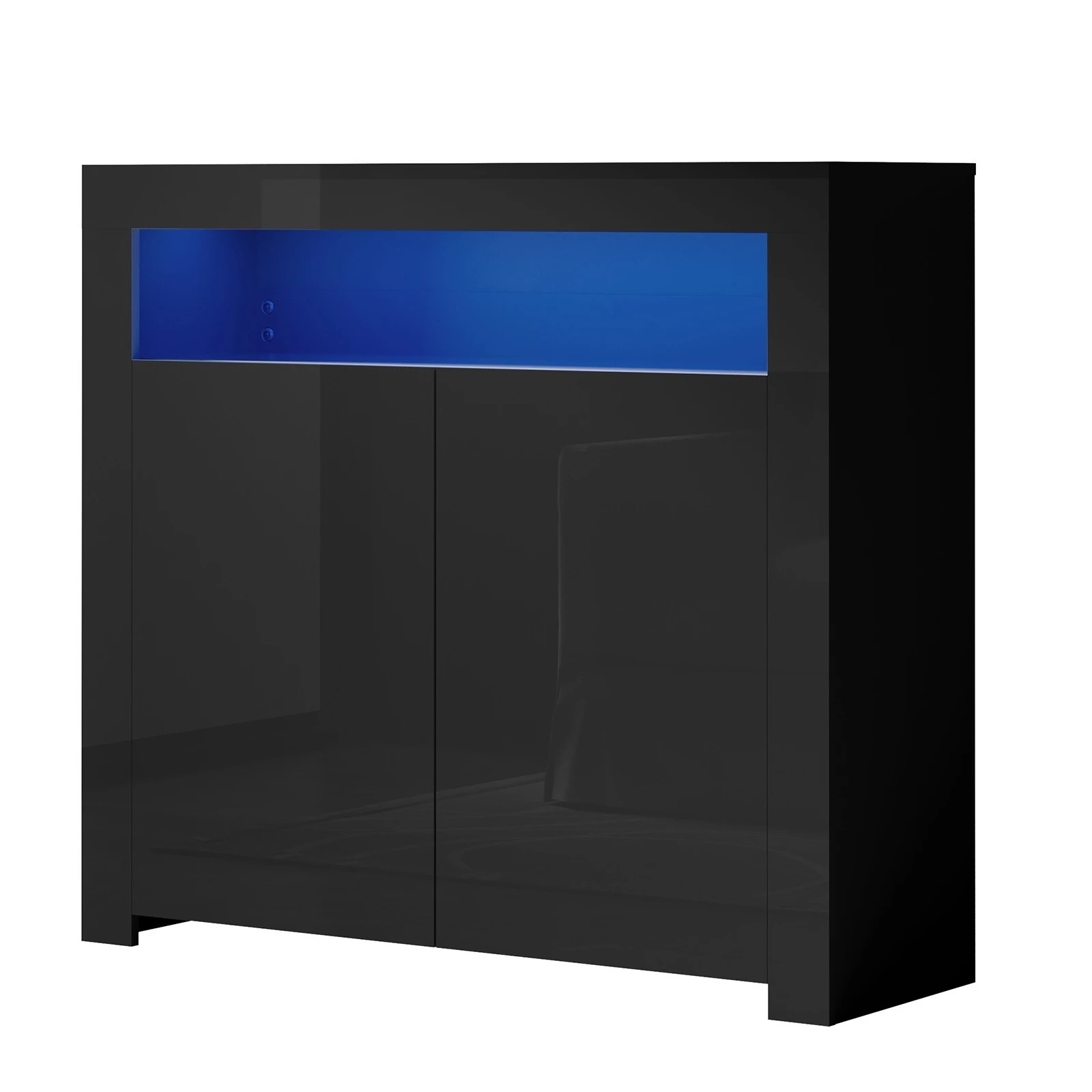 1 Oikiture Buffet Sideboard Led Rgb High Gloss
 - Black, 1 of 10