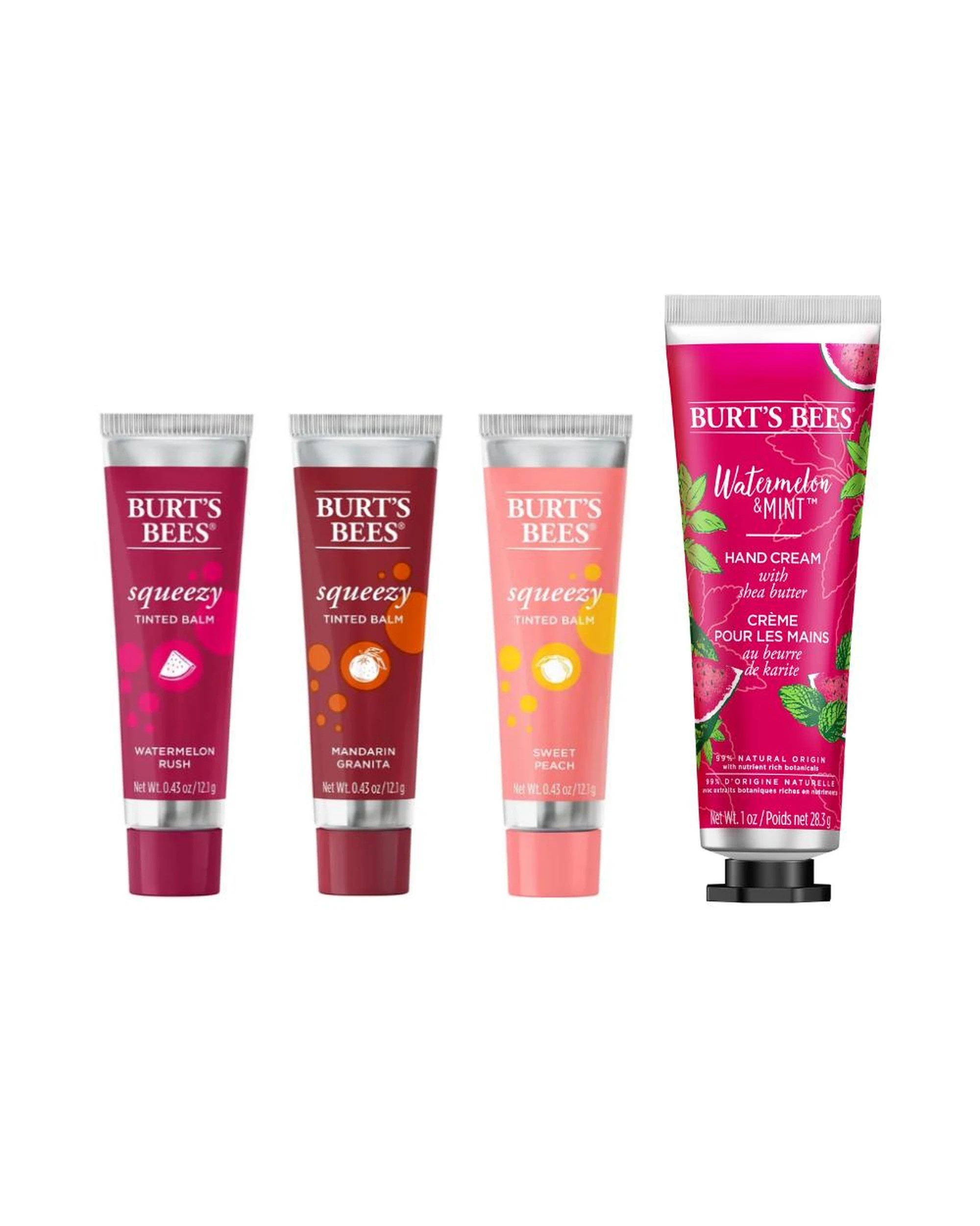 1 Burt's Bees Fruity Lip & Hand 4 Piece Pack, 1 of 2