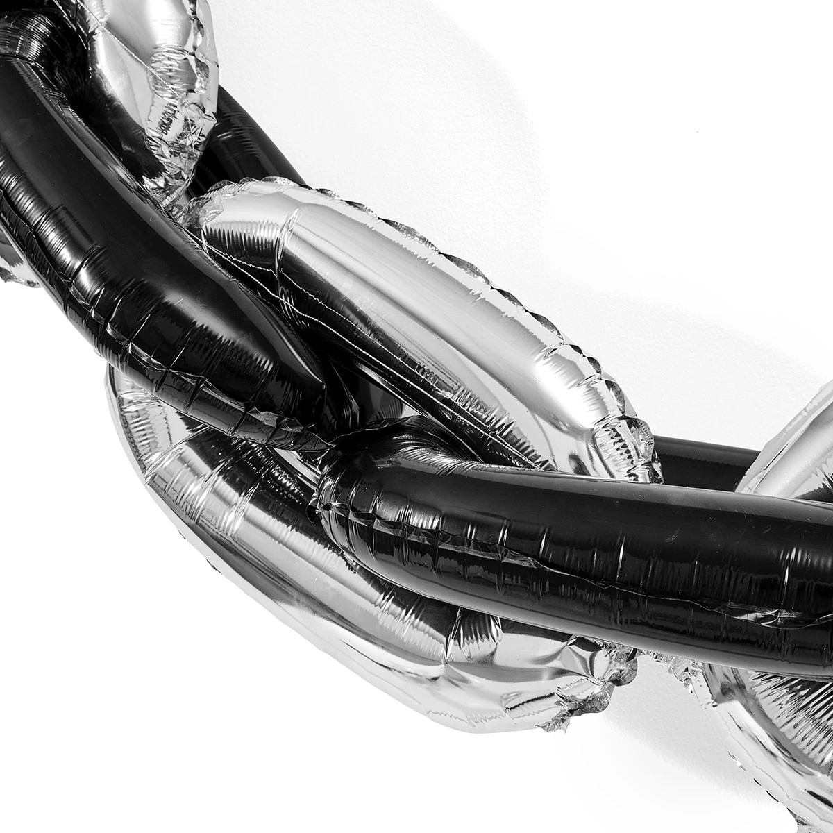 3 10 Piece Silver Look and Black Chain Foil Balloons, 3 of 6