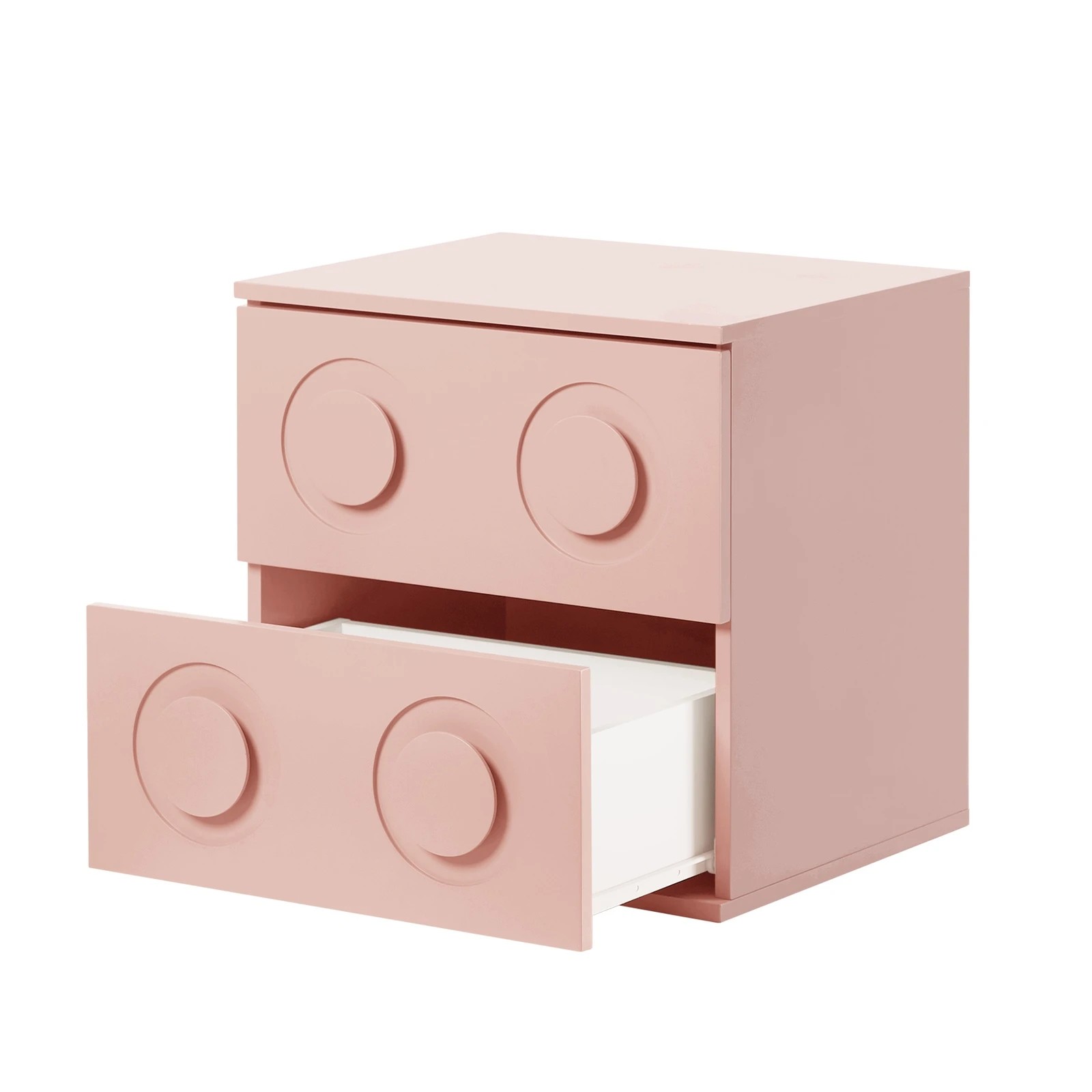 8 Oikiture 2x Bedside Table 2 Drawers Nightstand Side Storage Cabinet - Pink, 8 of 9