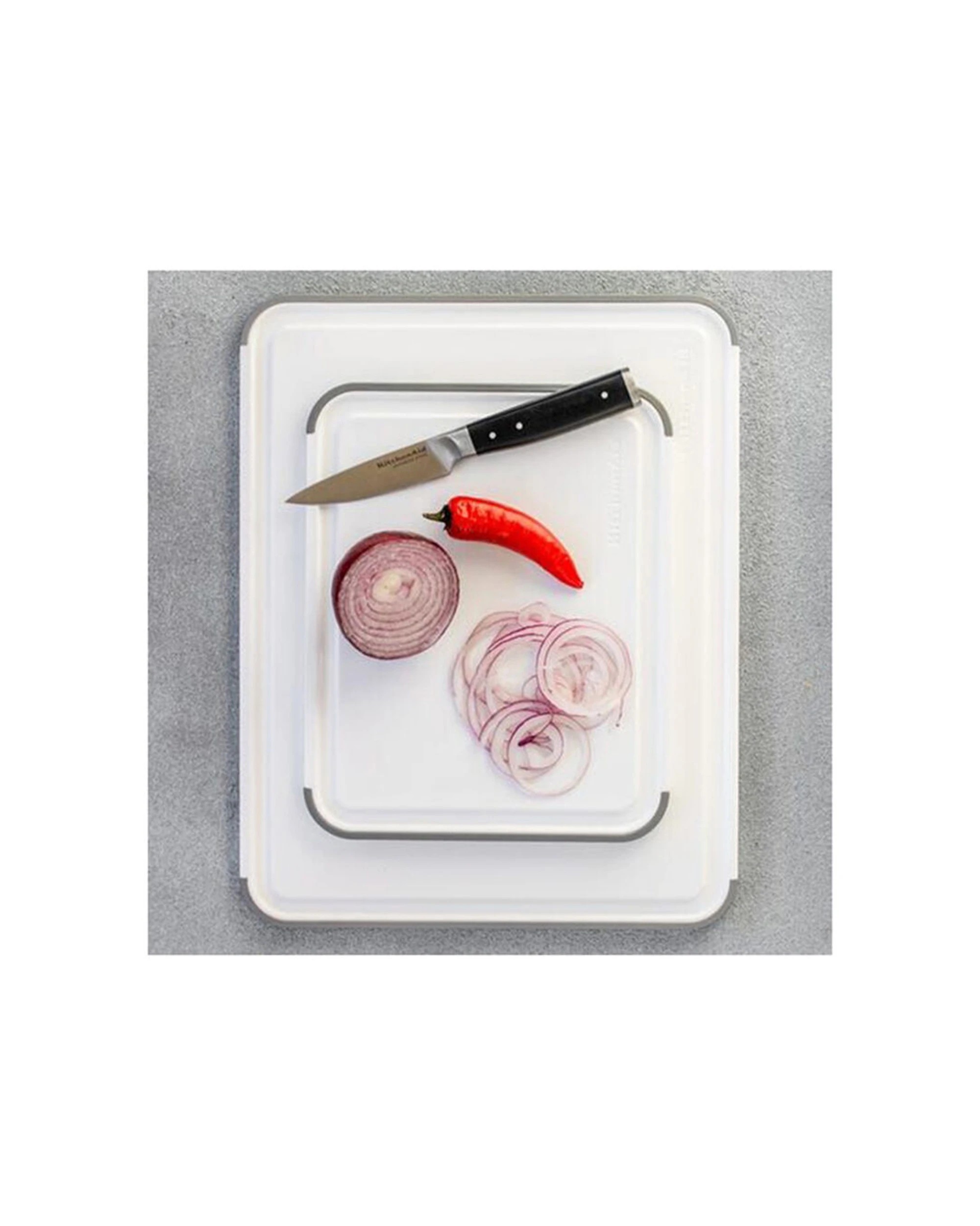 4 KitchenAid 4PK Reversible Chopping Board With Perimeter Trench Small - White, 4 of 6