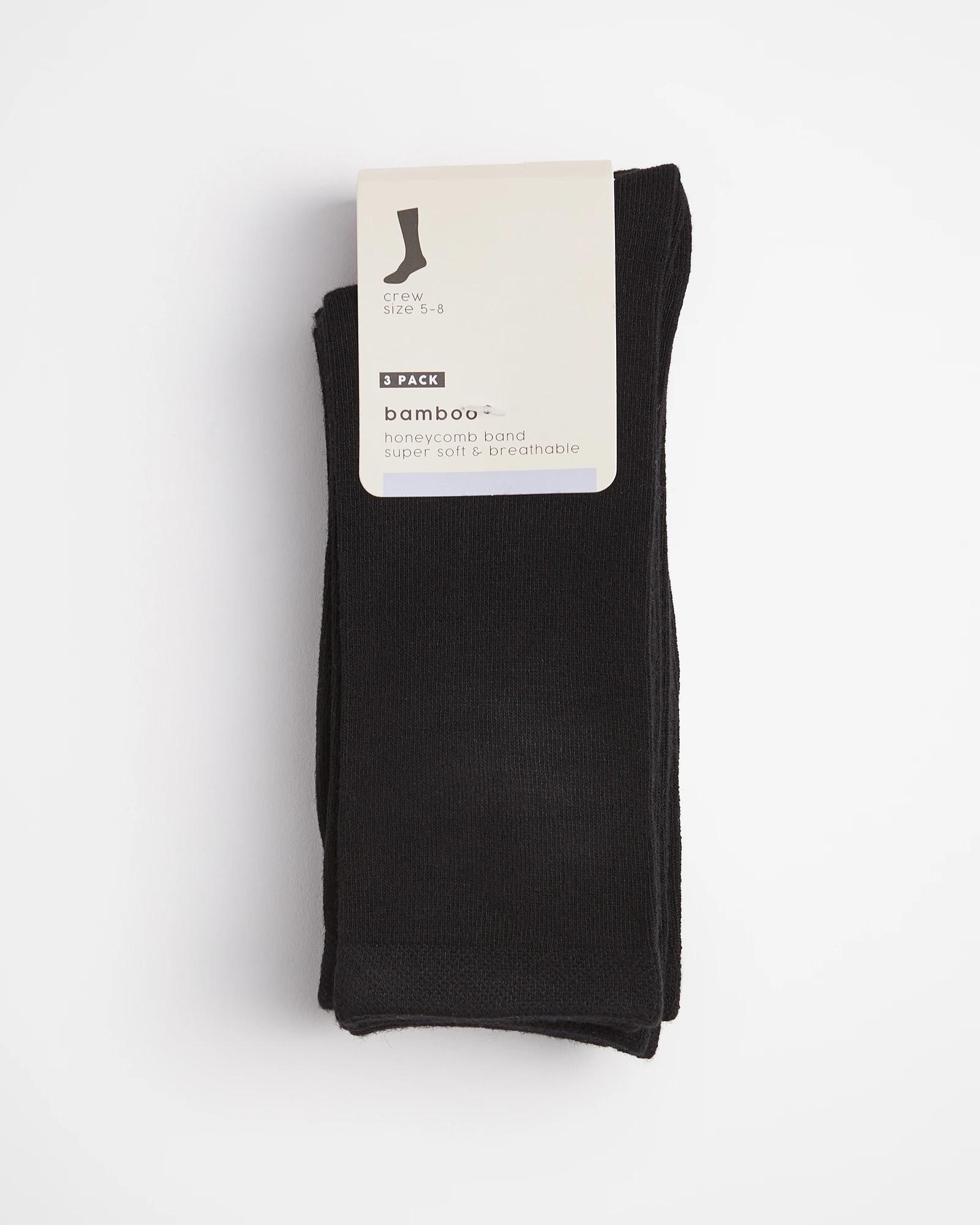 3 Target Woman 3 Pack Bamboo Crew Socks BLACK, 3 of 6