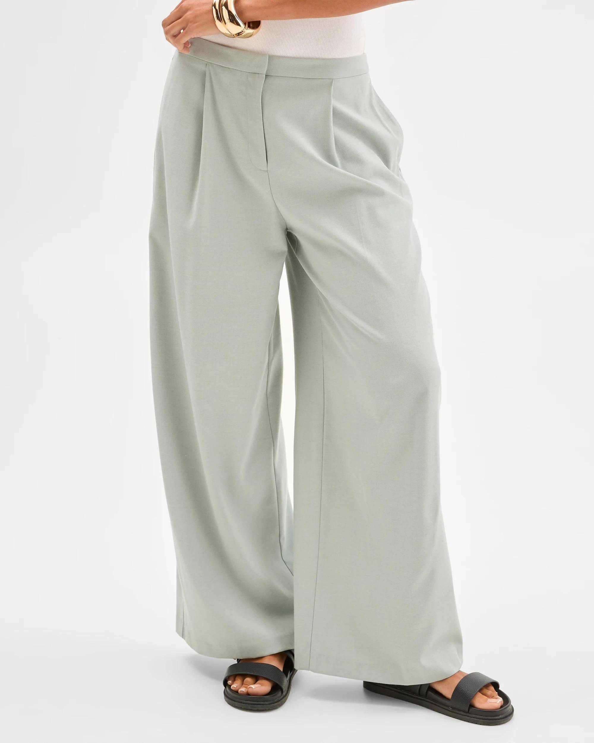 2 Lily Loves Wide Leg Tailored Pants SKY GRAY, 2 of 7