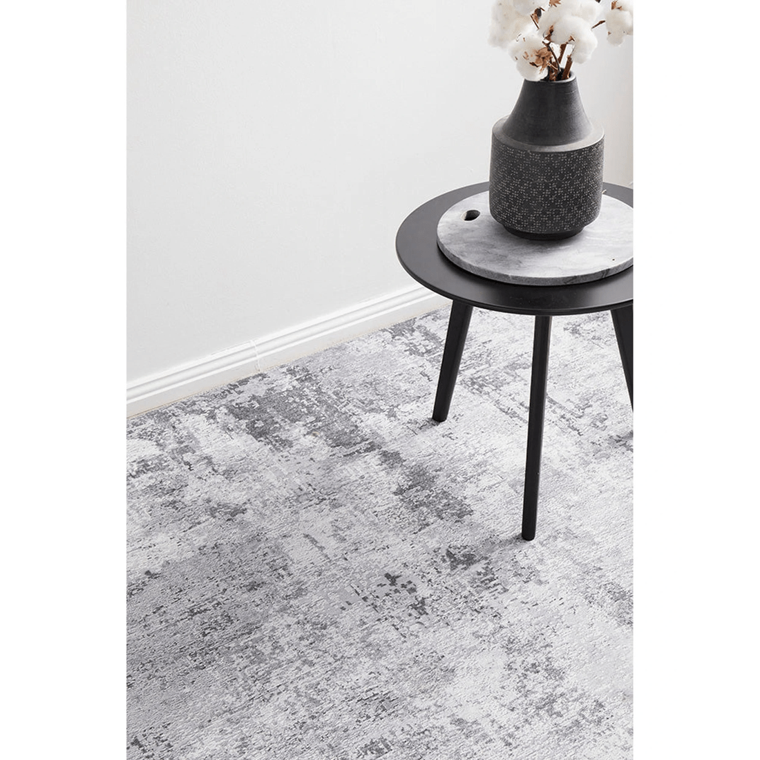 7 RUG CULTURE Illusions 156 Silver Polyester Rug - 3mm Power Loomed Pile - Silver, 7 of 7