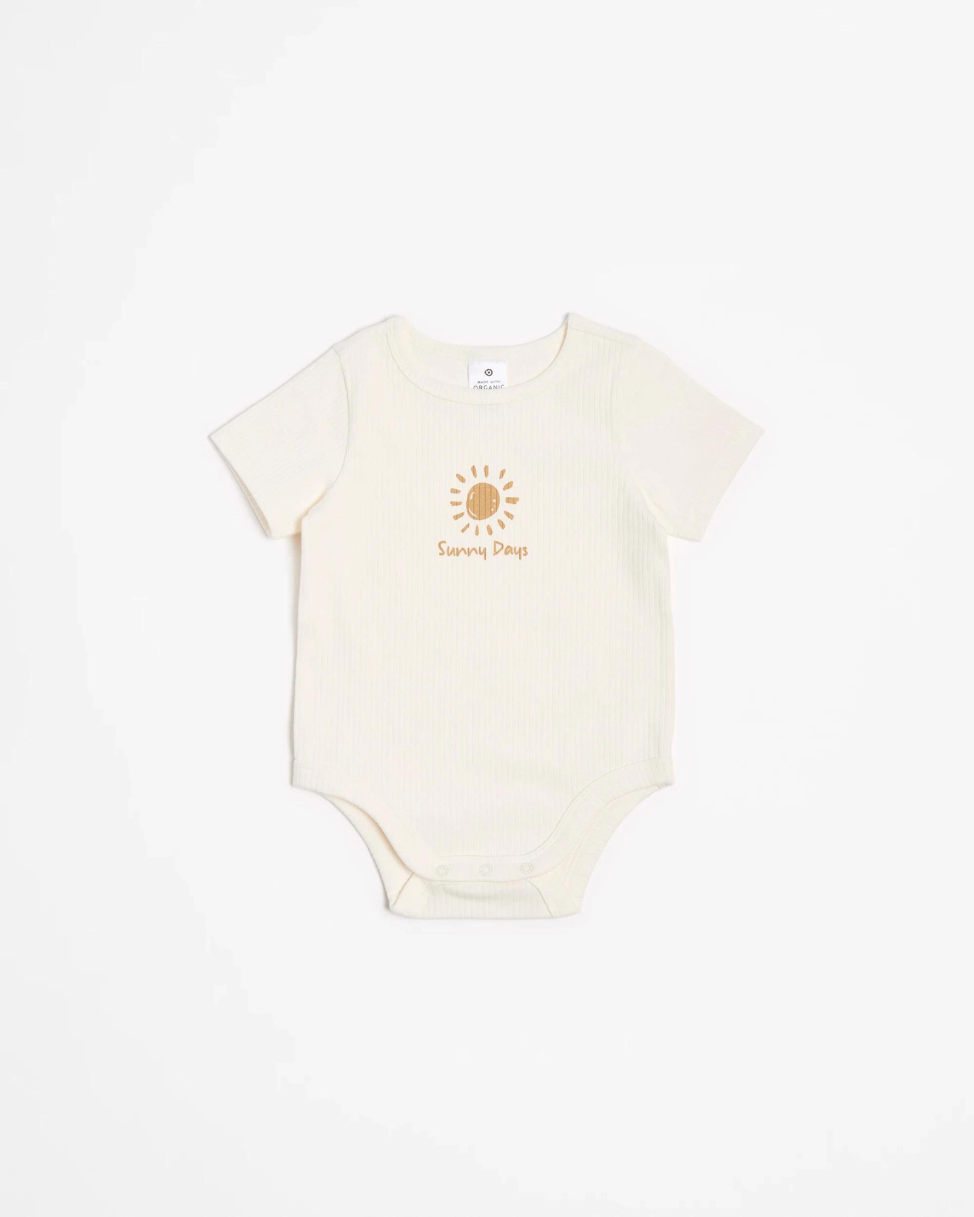 5 Target Baby Baby Organic Cotton Print Rib Bodysuit 3 Pack SUN, 5 of 6
