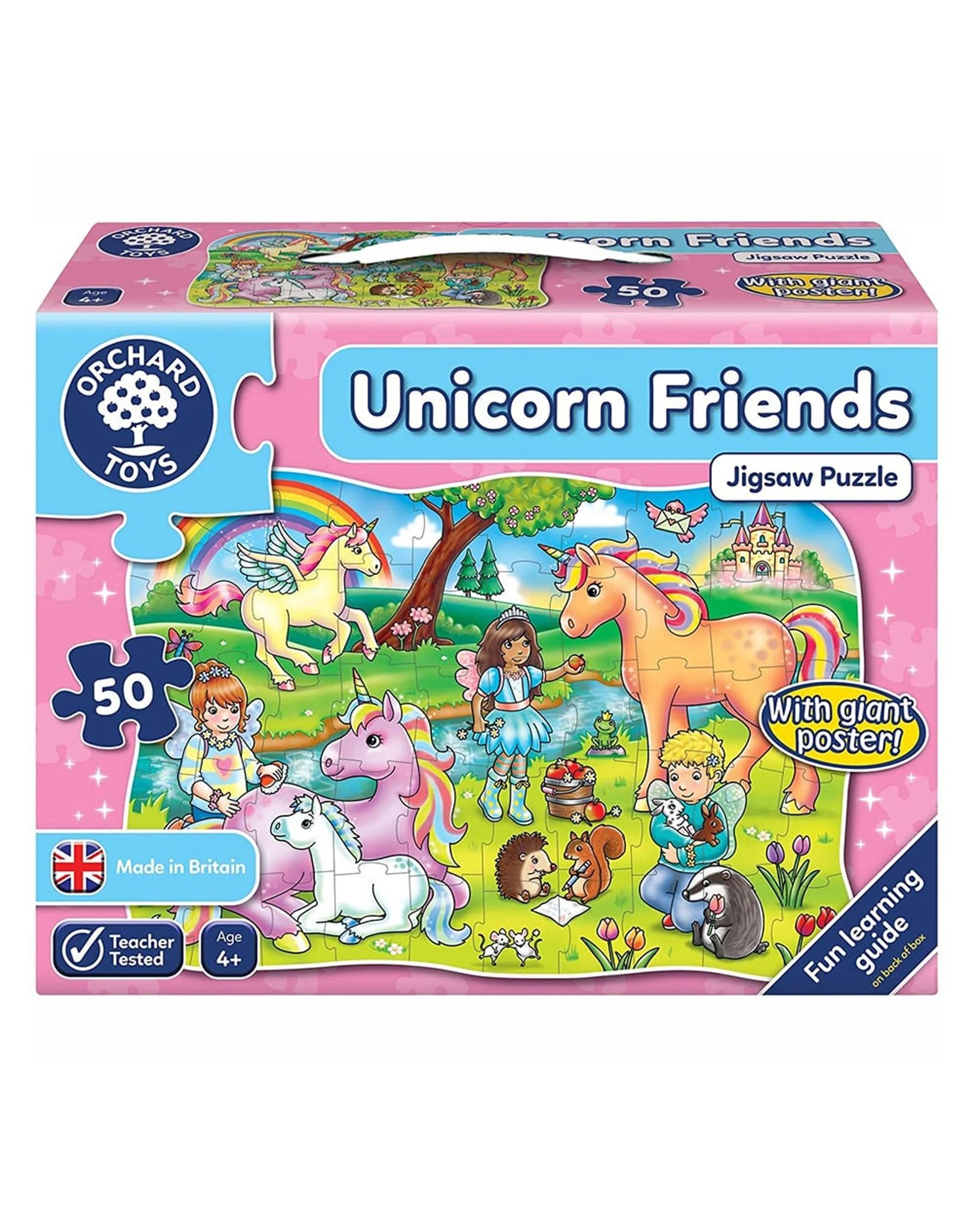 1 Orchard Toys Unicorn Friends Puzzle and Poster 50 Piece Jigsaw Puzzle, 1 of 1