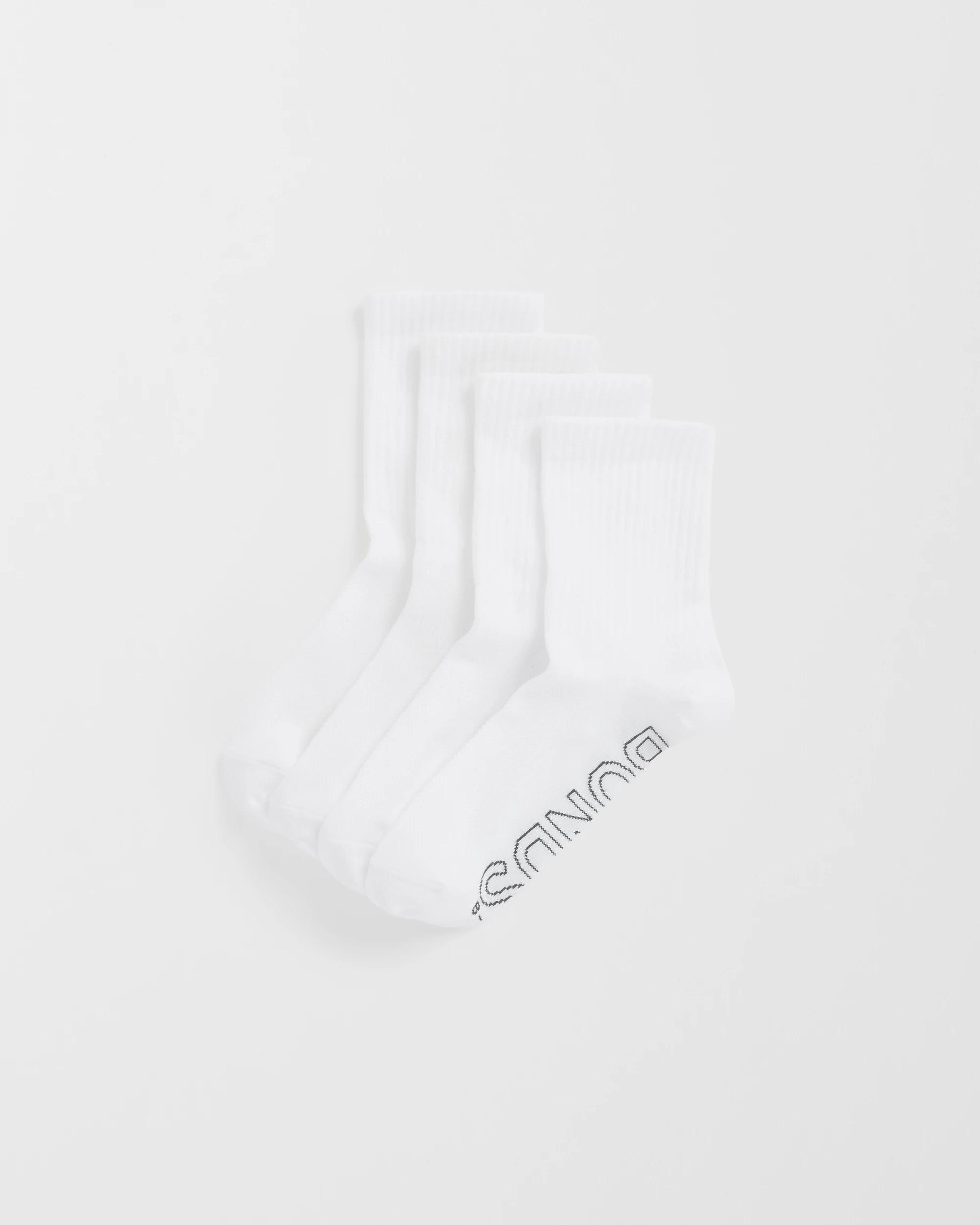 1 Logo Lightweight Crew Socks 4 Pack - Bonds WHITE, 1 of 3