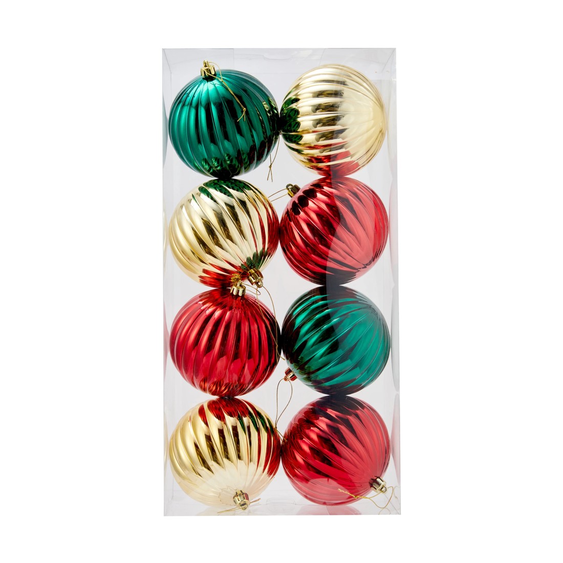 1 8 Pack 12cm Traditional Baubles, 1 of 7