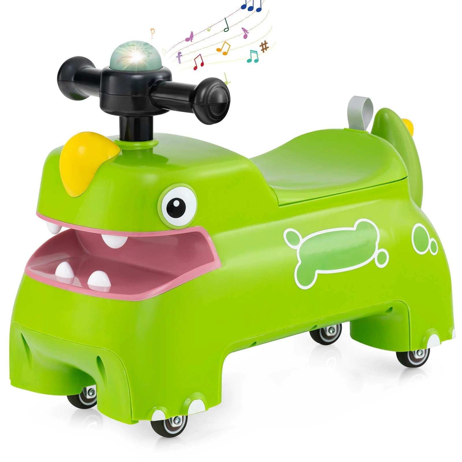 1 Costway Walking Sliding Car Foot to Floor Ride on Toy - Green, 1 of 1