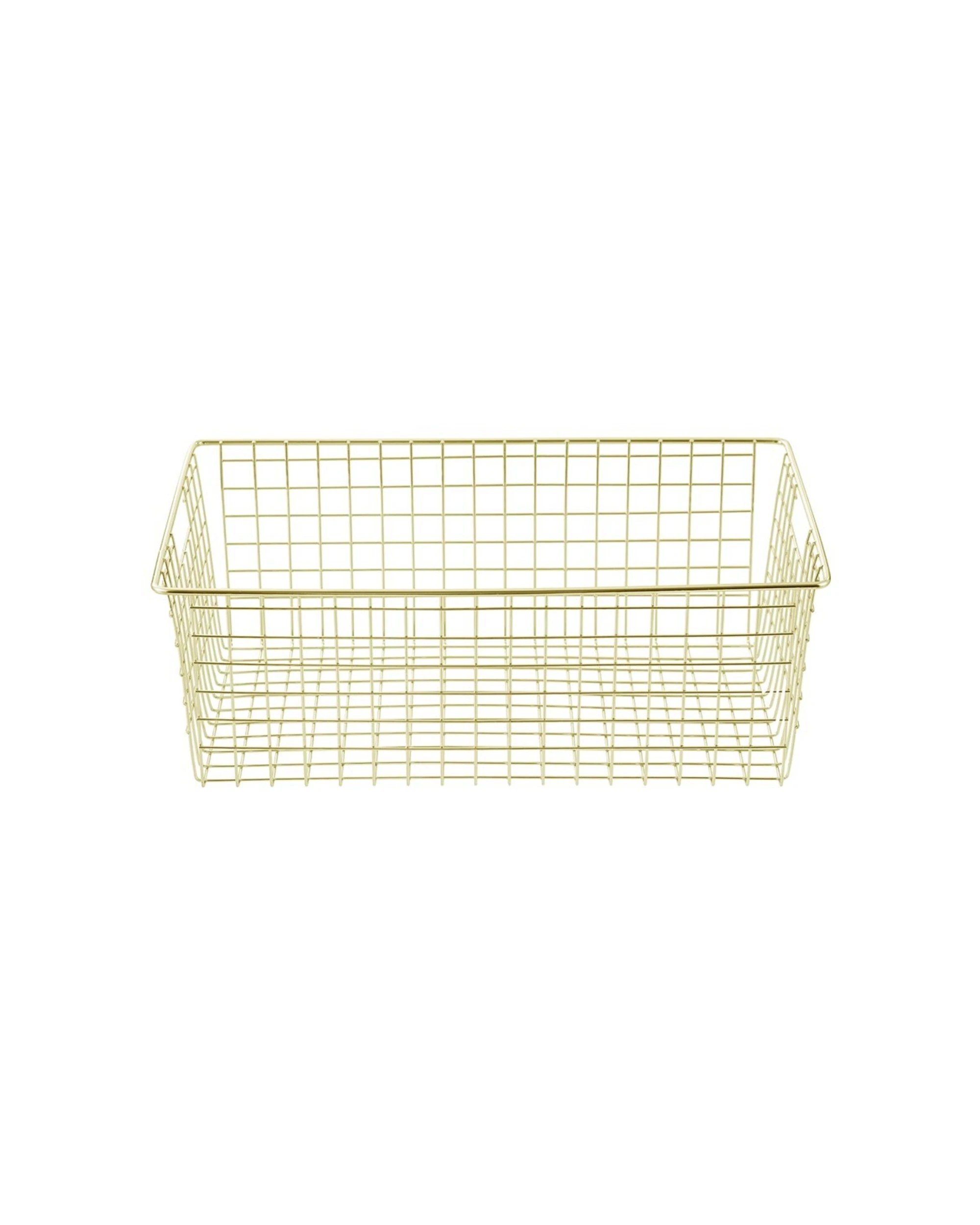 4 Boxsweden 40x15cm Wire Storage Basket Kitchen Bathroom Organiser Container
 - Gold, 4 of 4