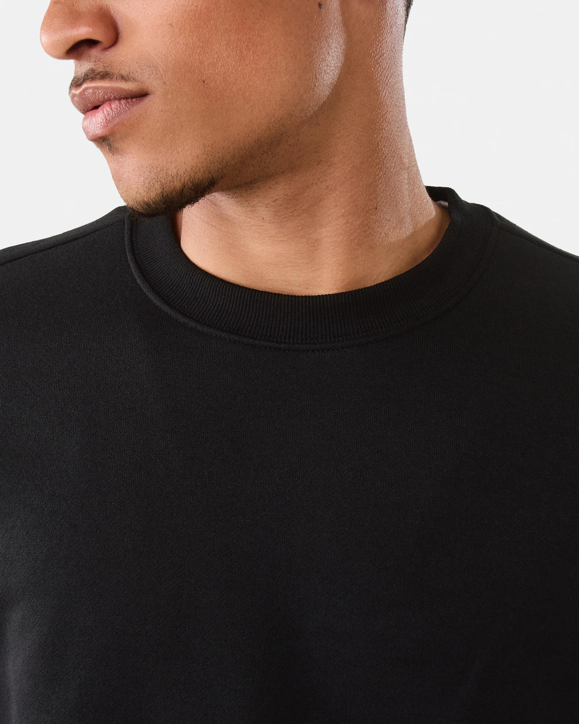 6 Basic Crew Neck Sweatshirt Black, 6 of 9
