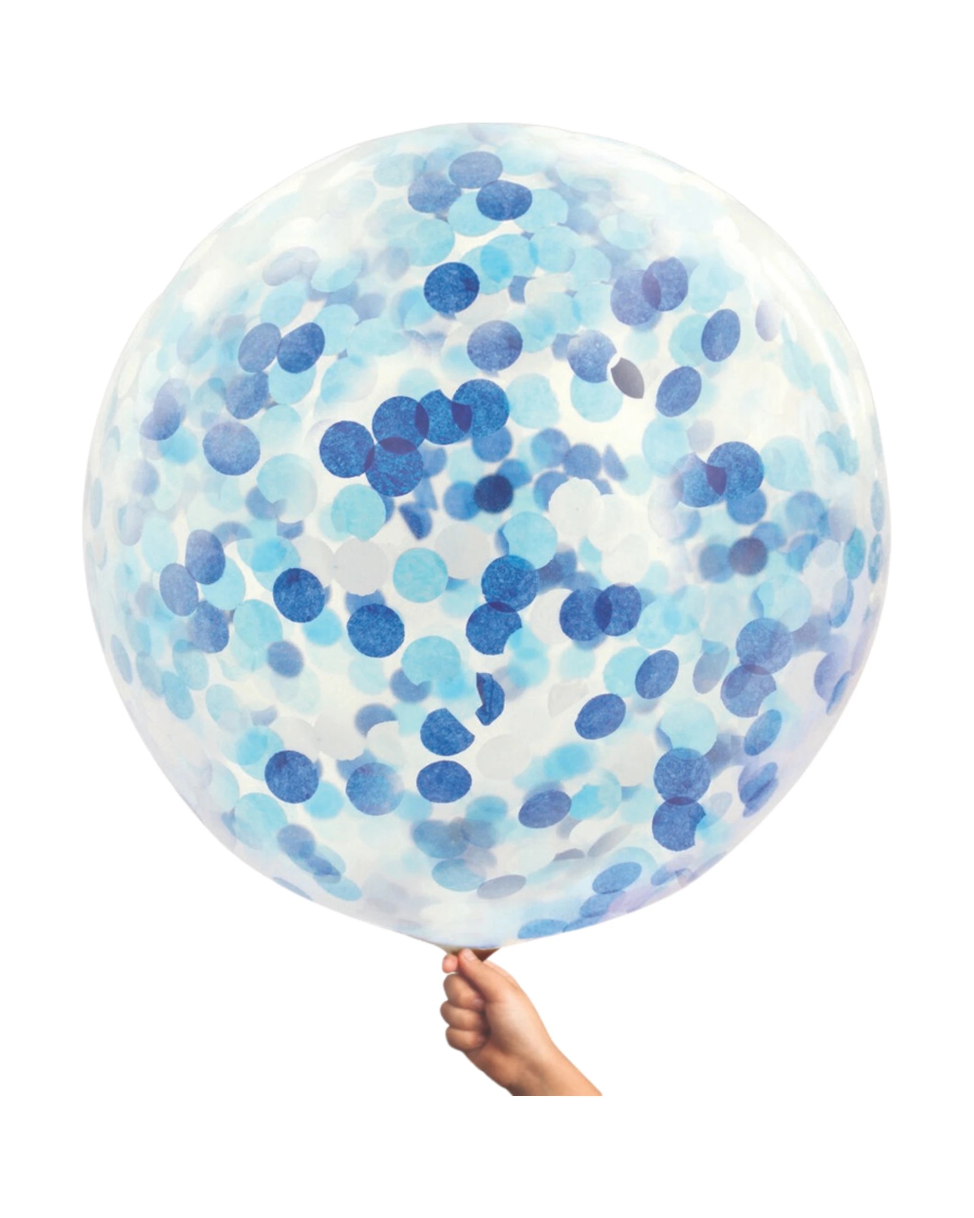 1 Artwrap Jumbo Confetti Balloon 90cm - Blue, 1 of 3