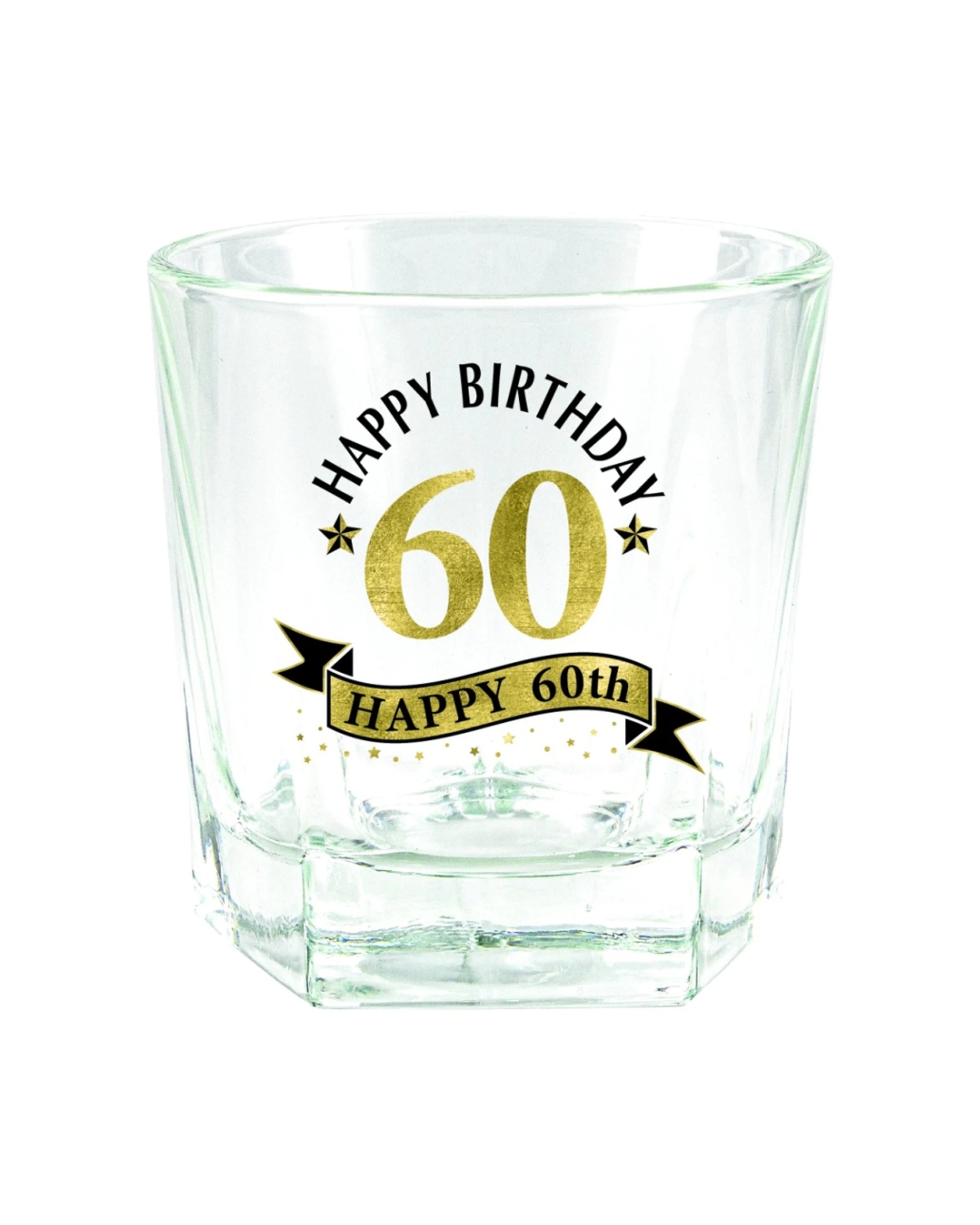 4 LMD 60th Birthday Celebration Whisky Glass In Wood Box Gift 270ml - Multi, 4 of 4