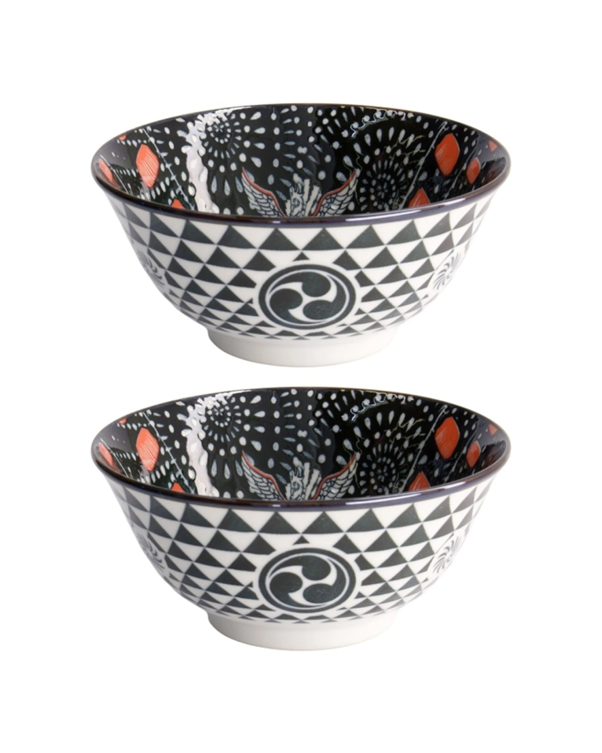 1 Tokyo Design 2PK Asakusa Bowl Japanese Noodle Ceramic Dinnerware Matsuri 15x7cm - Multi, 1 of 4