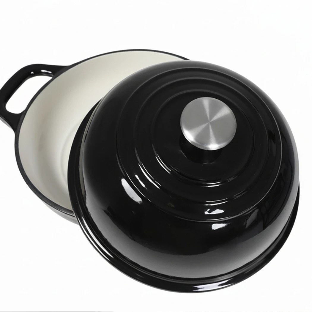 6 TOQUE Cast Iron Bread Pot,Black,Diameter 24, 6 of 8