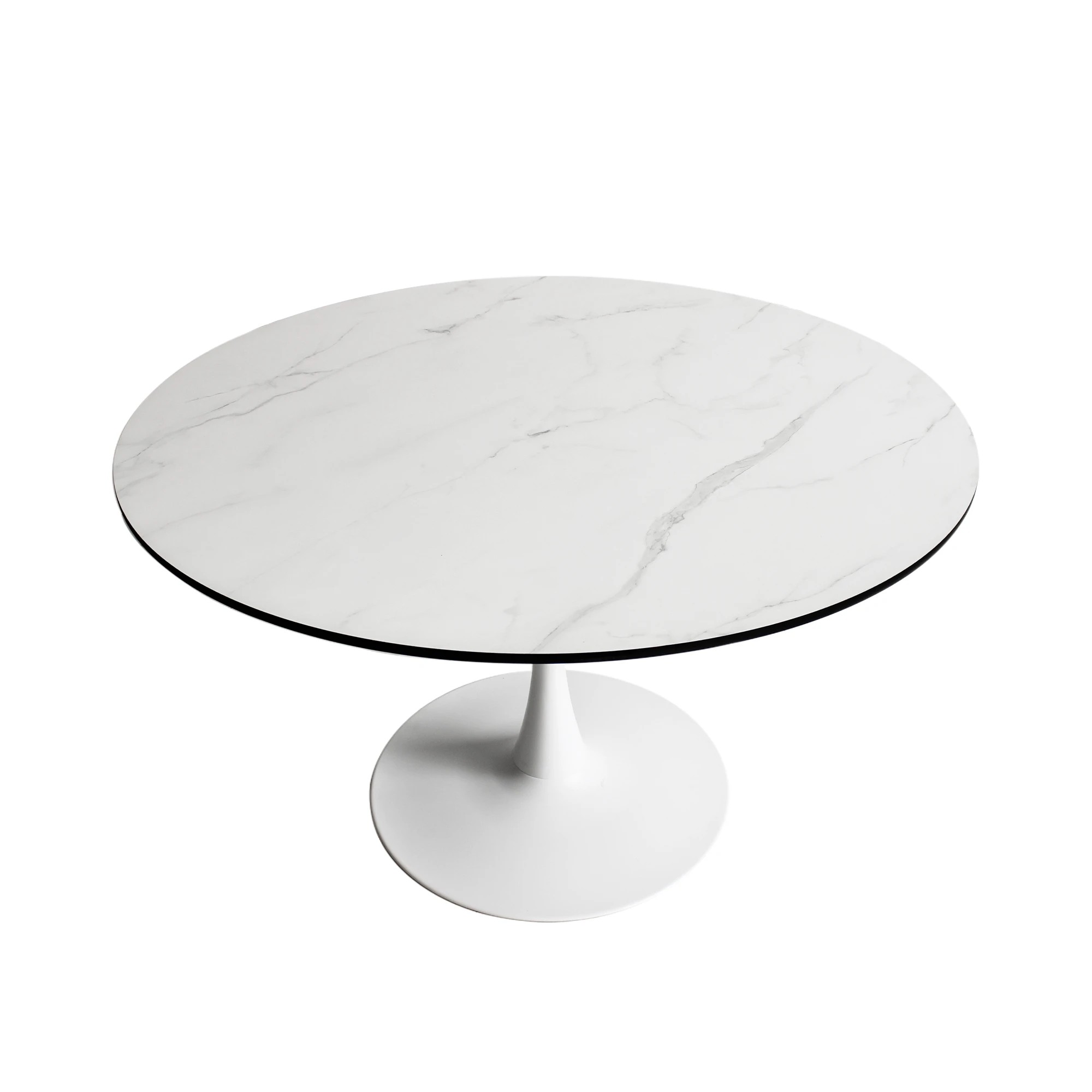 2 Levede Round Marble Dining Table - White, 2 of 6