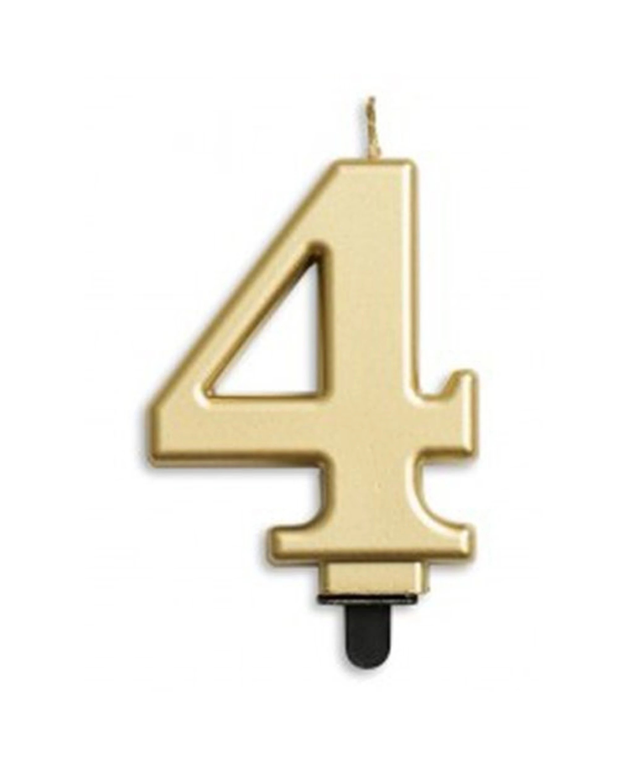 1 Alpen Candle Numeral Jumbo Number 4 Party Cake Decoration - Gold, 1 of 1
