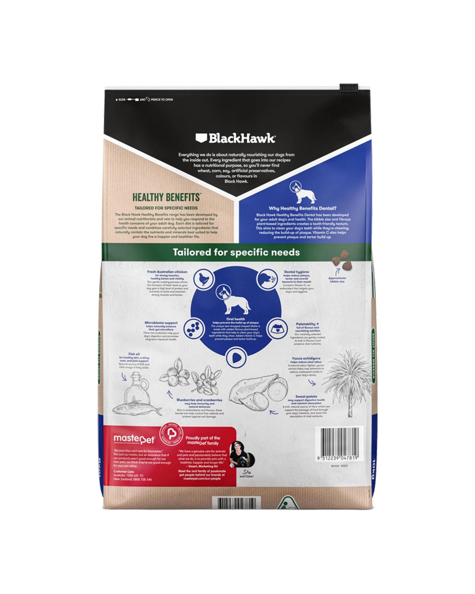 2 Black Hawk Adult All Breeds Healthy Benefits Dental Care Dry Dog Food 10kg, 2 of 10