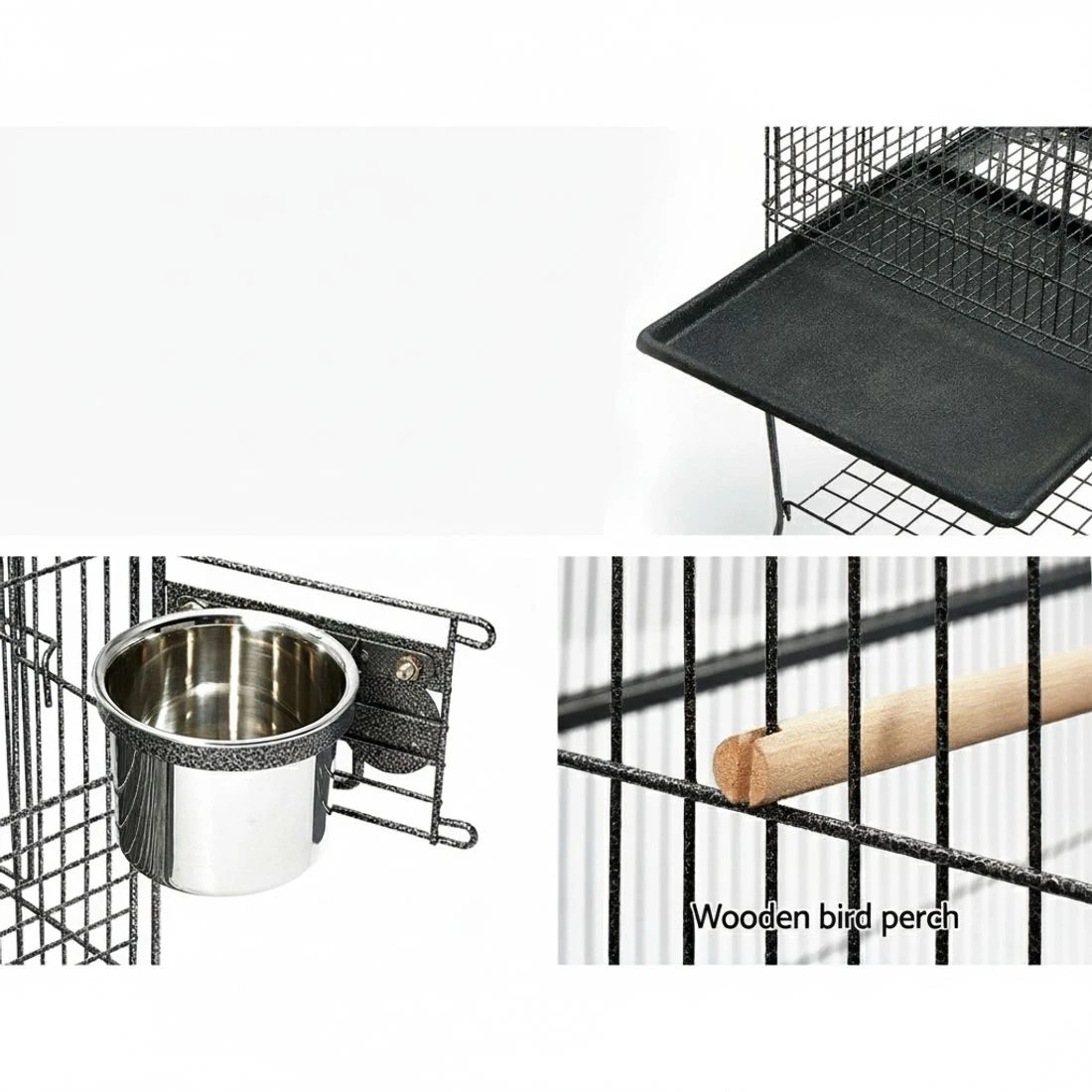 5 i.Pet Bird Cage 145cm Large Aviary - Black, 5 of 9