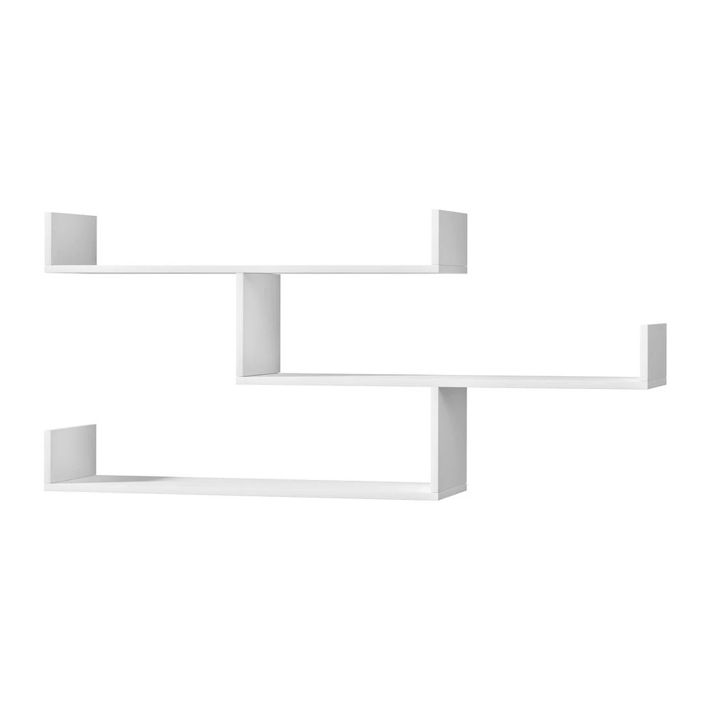 1 Artiss Floating Wall Shelf 3 Tier - White, 1 of 7