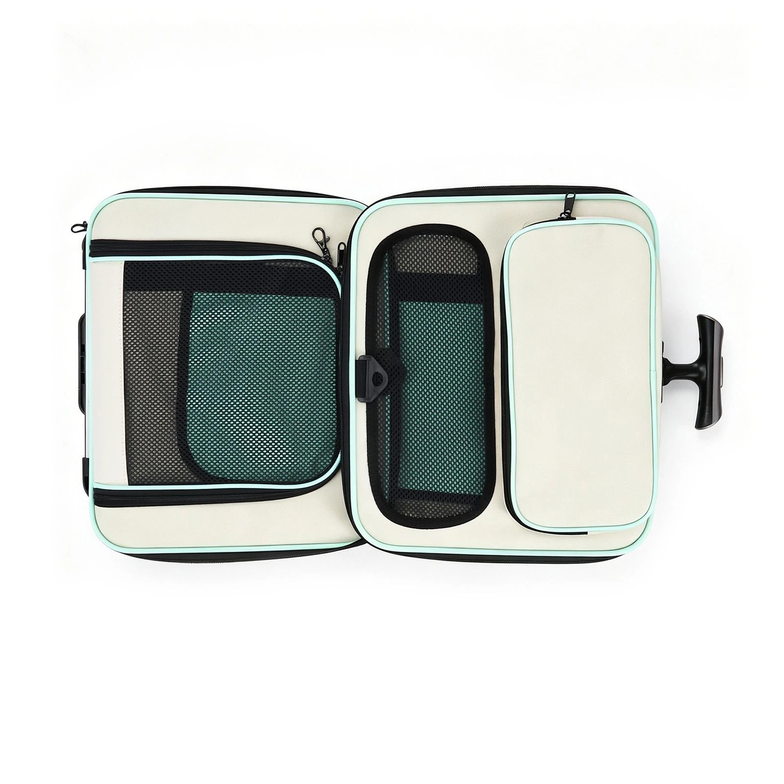5 Pet Scene Foldable Rolling Pet Dog Carrier Trolley Portable Cat Travel Shoulder Bag with Wheels 60x40x40cm, 5 of 6