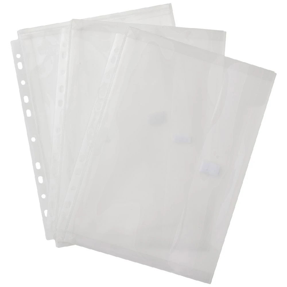 1 J.Burrows Expanding Binder Document Wallet A4 Clear 3 Pack, 1 of 4