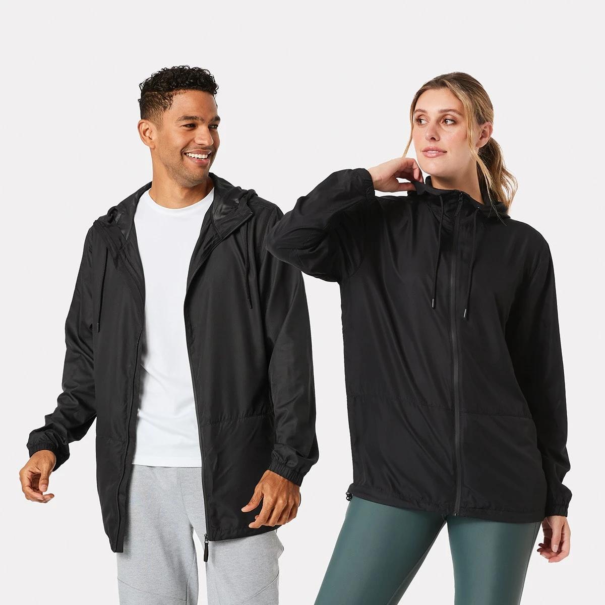 1 Active Unisex Packable Rain Jacket BLACK, 1 of 10