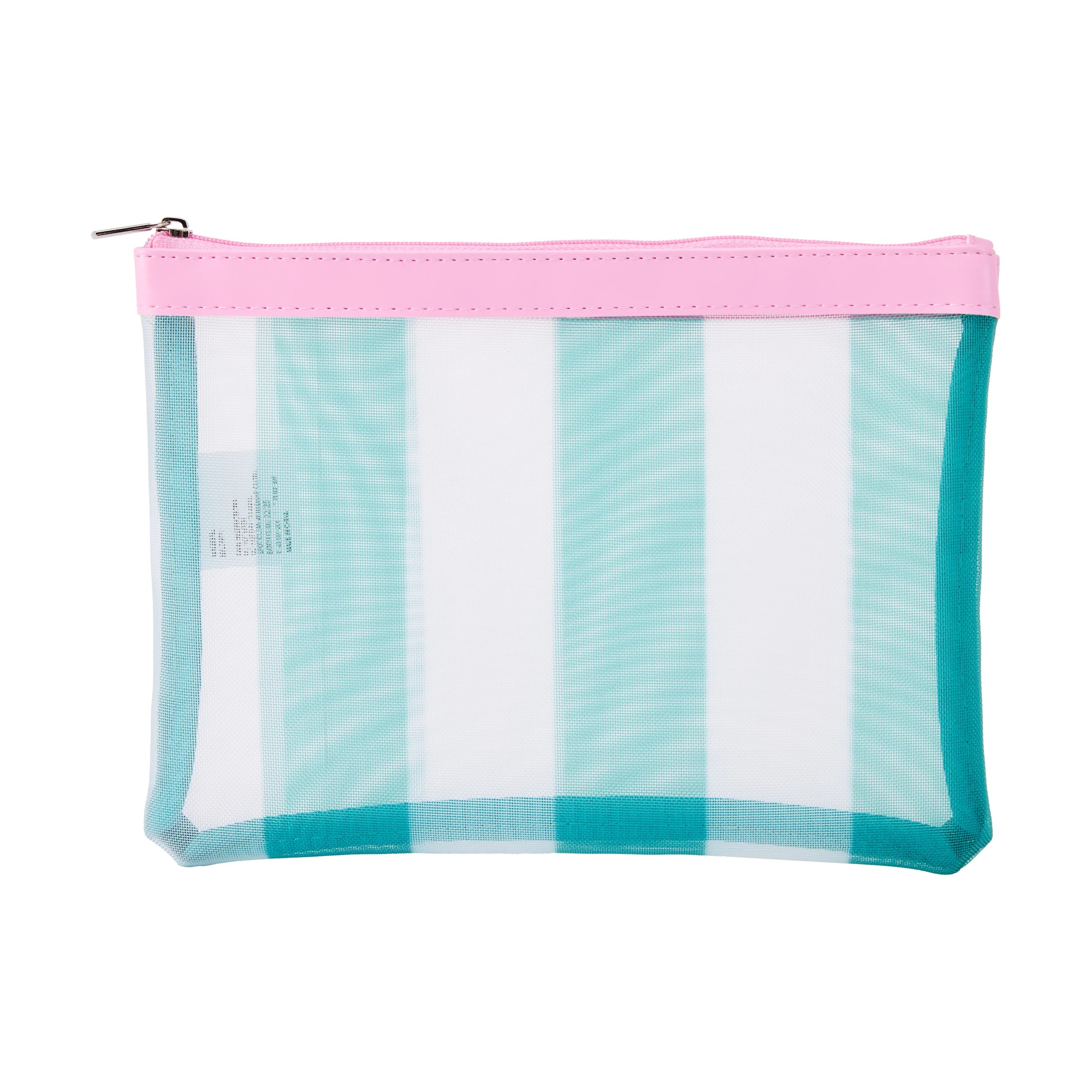 1 Mesh Stripe Pencil Case - Green, 1 of 6