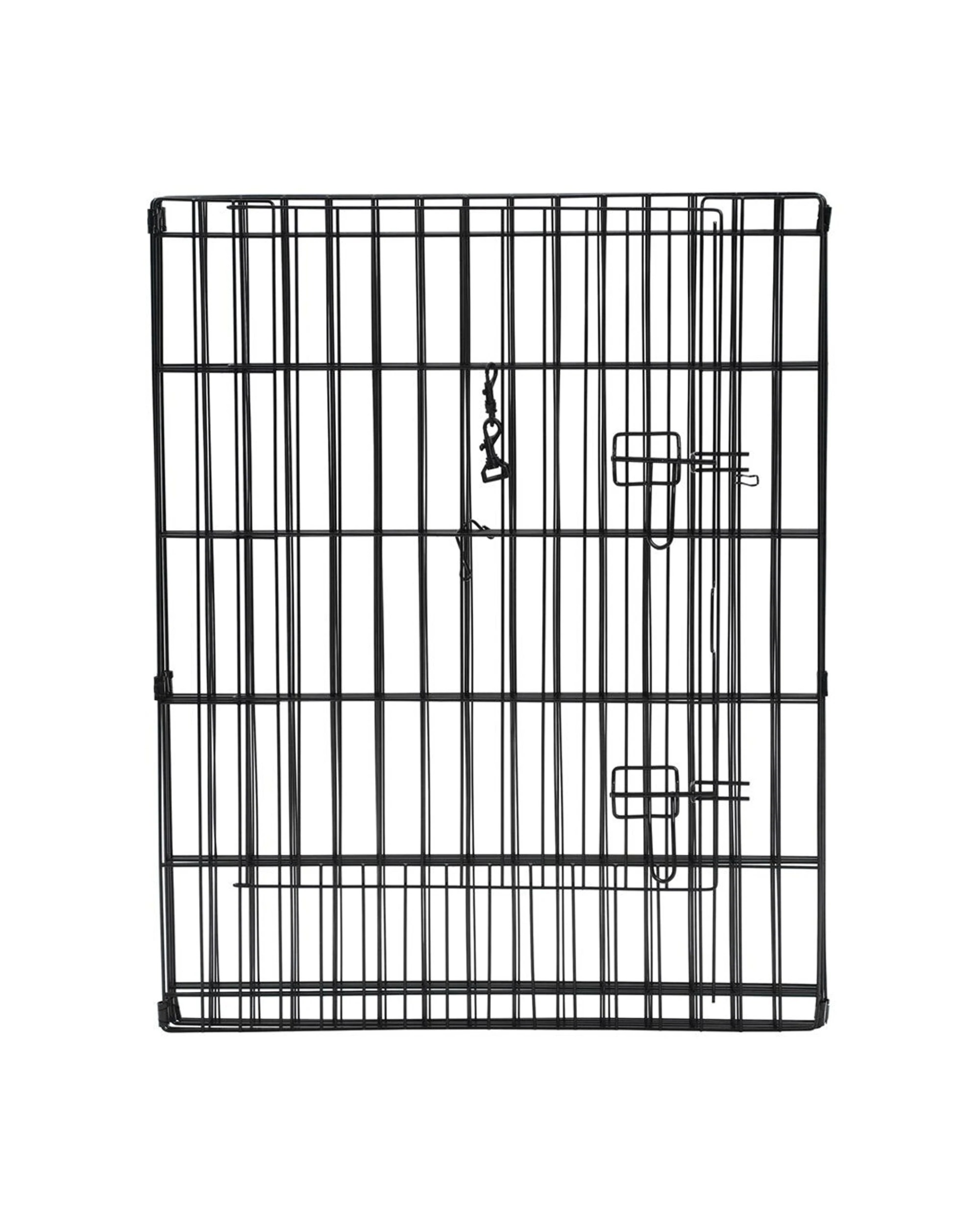 2 Paws And Claws 6pc Play Pen 6 Sided Large 61x76cm Black Pet Enclosure Fence - Metal Durable Indoor Outdoor - Black, 2 of 3