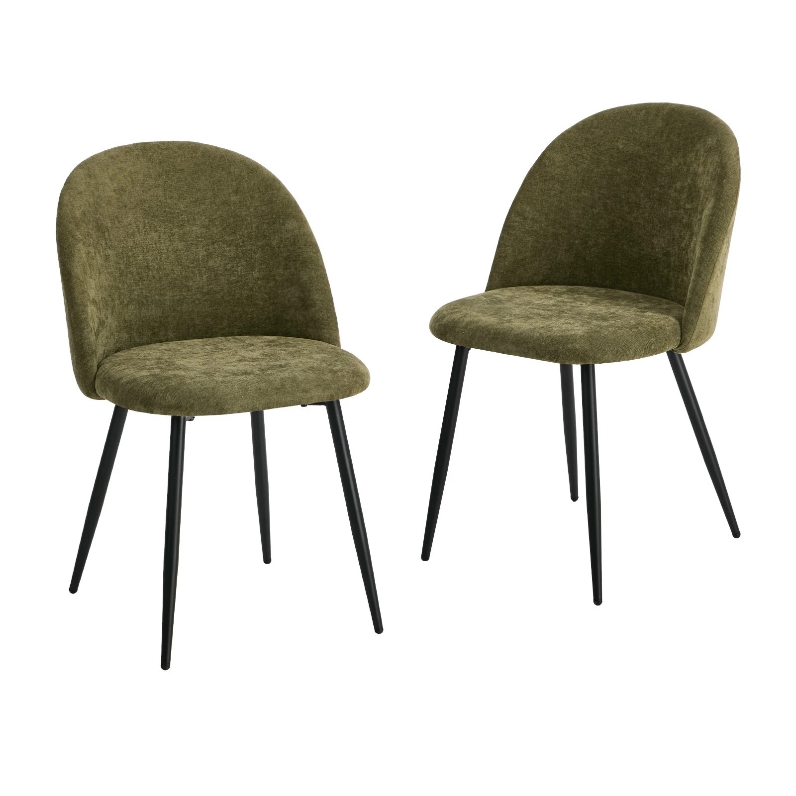 1 Oikiture 2x Dining Chairs Accent Chair Armchair Kitchen Upholstered Linen - Green, 1 of 9
