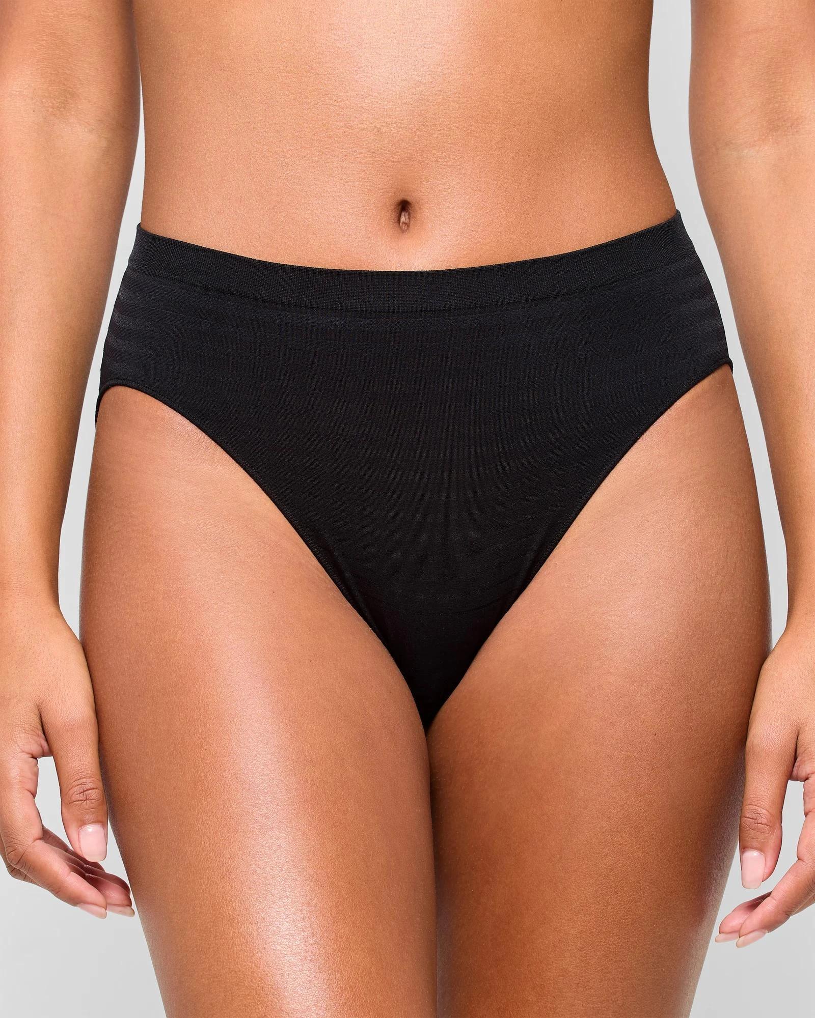 2 Target Woman 2 Pack Seamfree Matte and Shine High Cut Briefs BLACK, 2 of 4