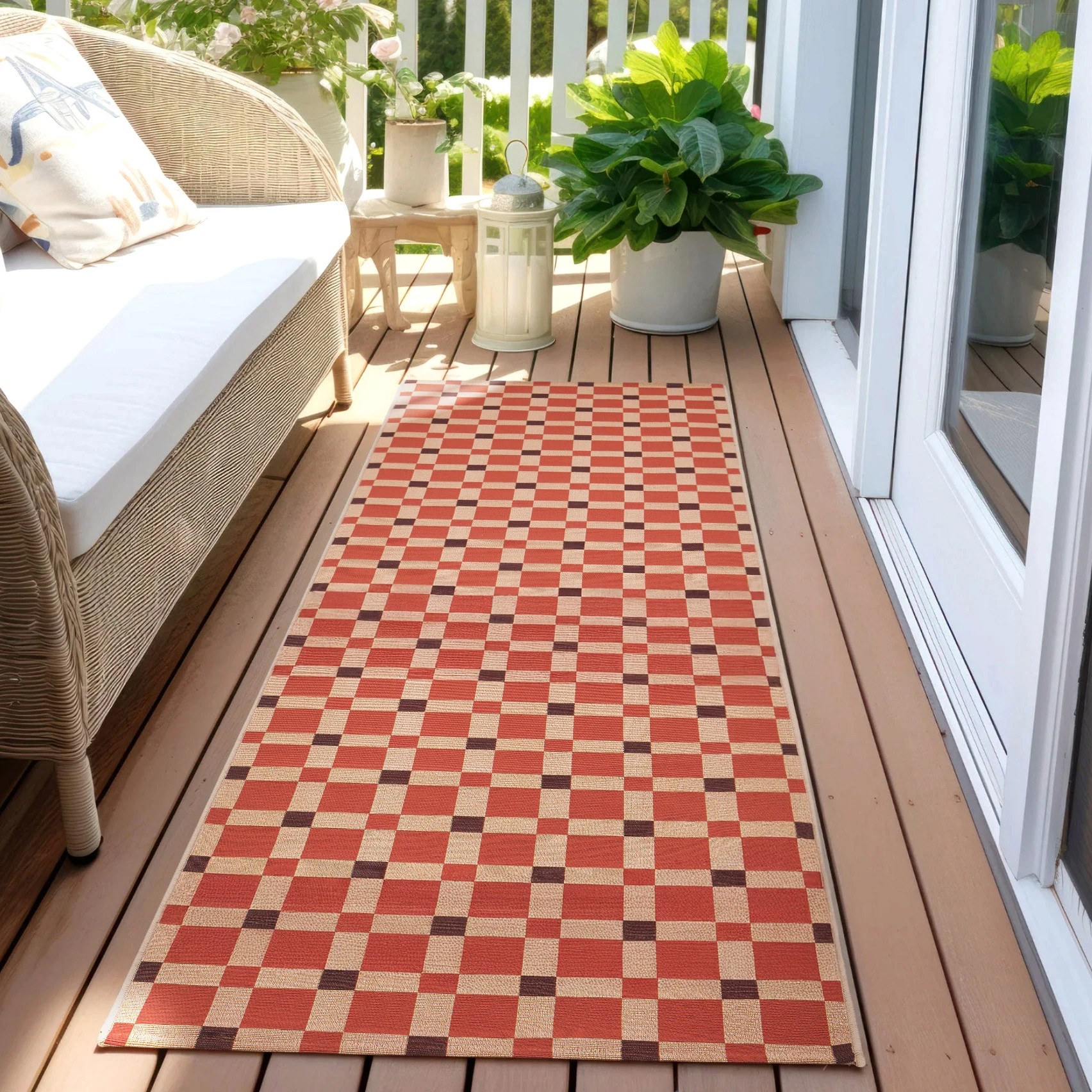 1 Common Ground Rugs Horizon Tito 400x80cm - Large Outdoor Rug - Pink, 1 of 6