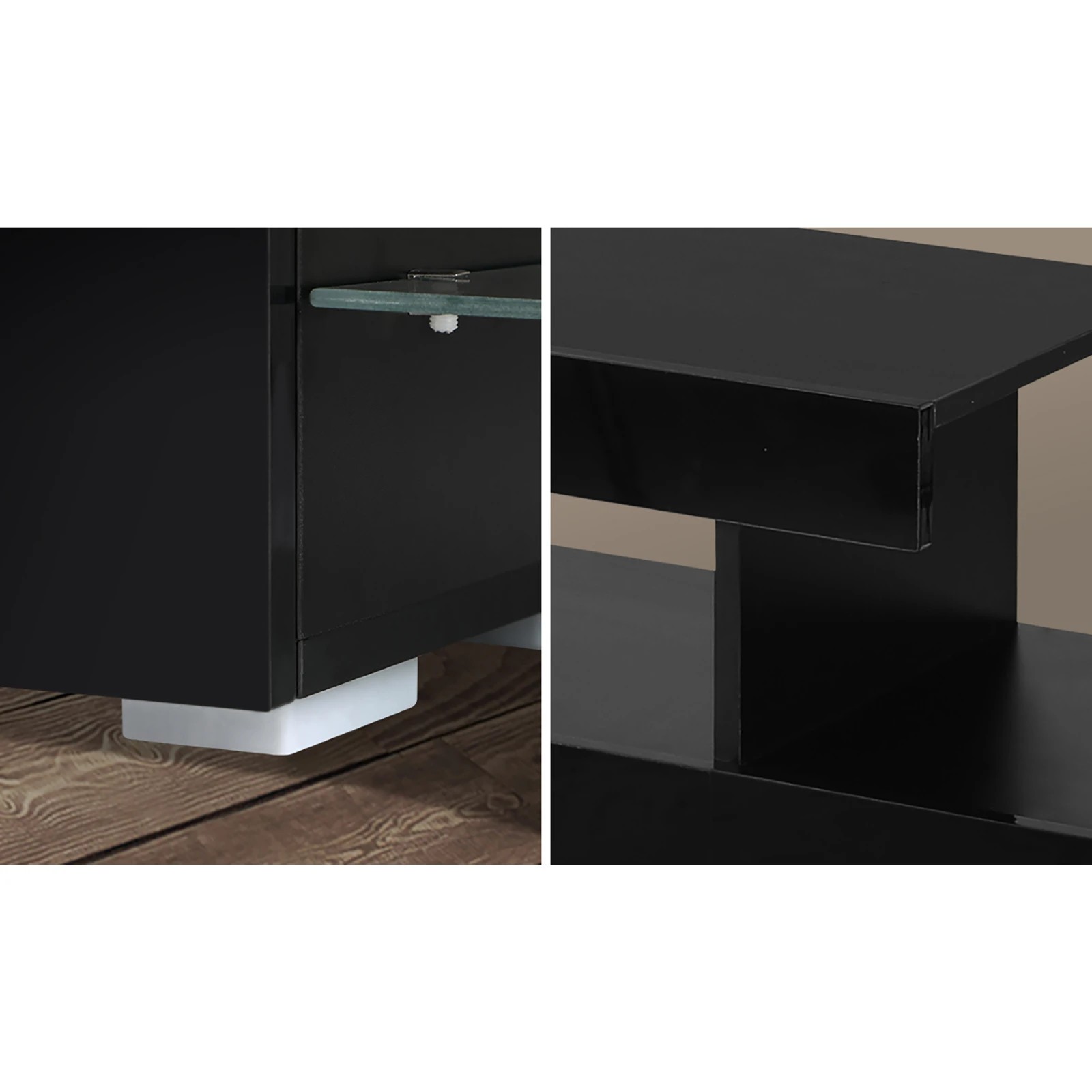 7 Oikiture Tv Cabinet Entertainment Unit Stand Rgb Led Gloss 220cm
 - Black, 7 of 9