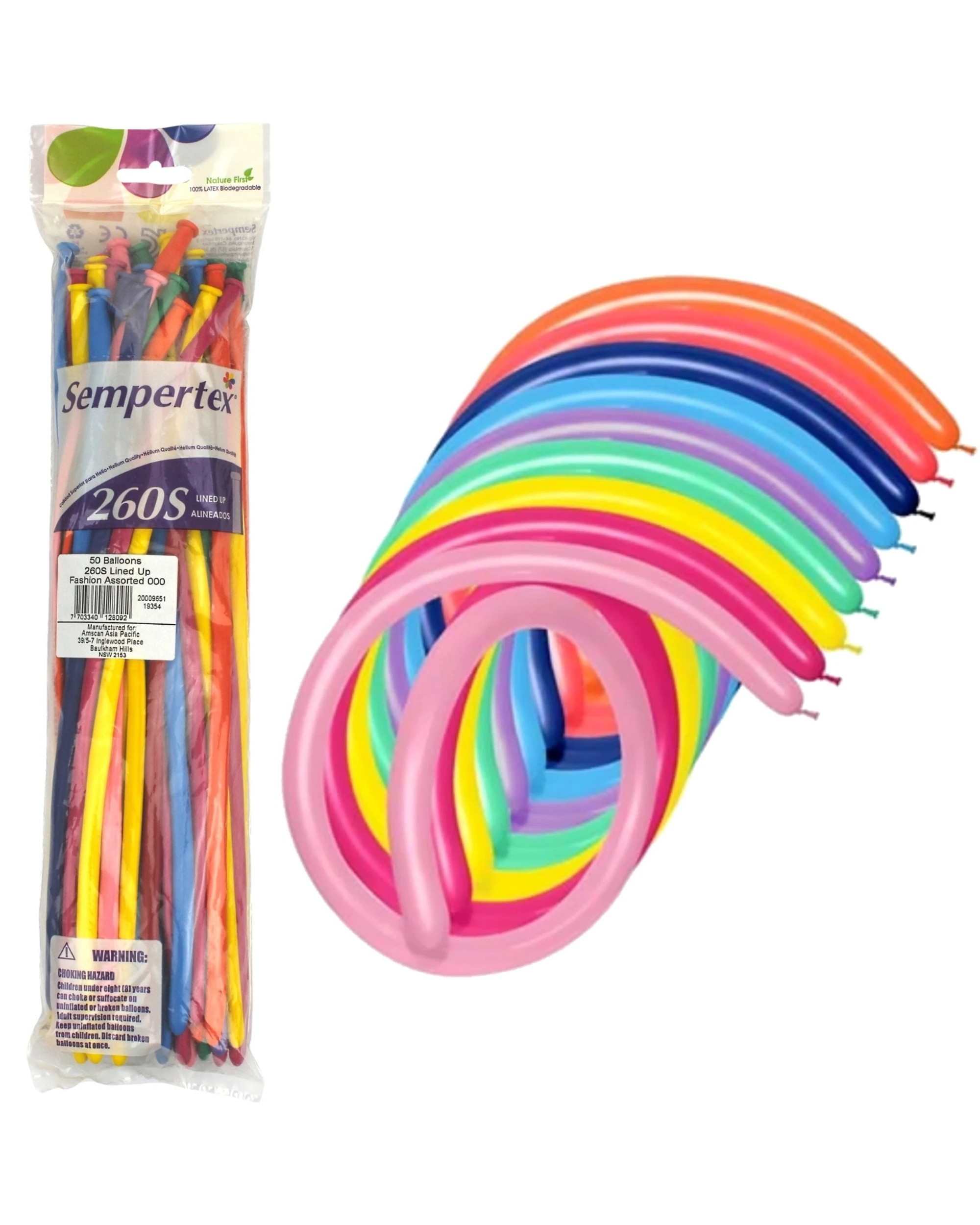 1 Sempertex Fashion Coloured Modelling Balloons Pack of 50 - Assorted Fashion, 1 of 1