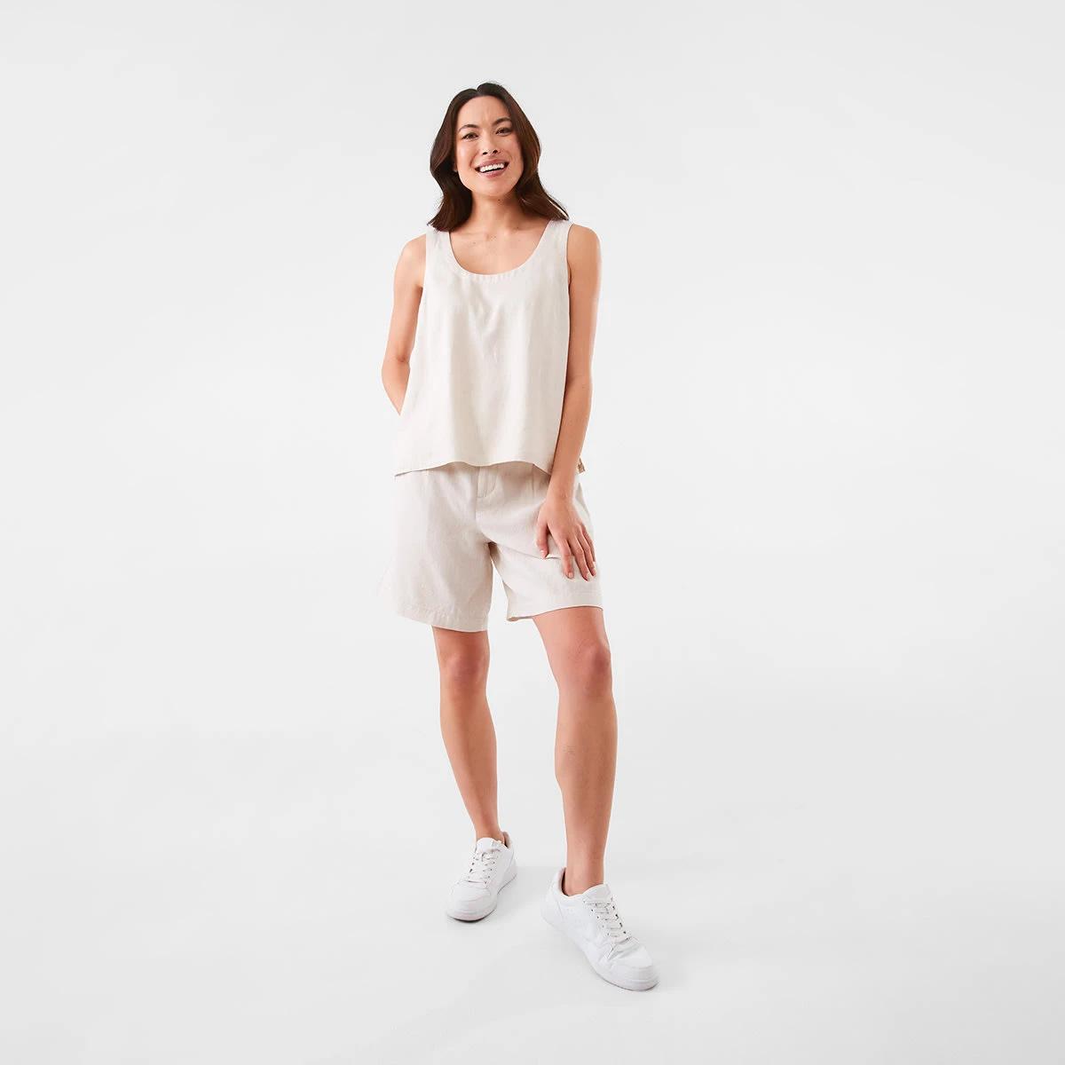 7 Linen Blend Bermuda Shorts Nat Beige, 7 of 7