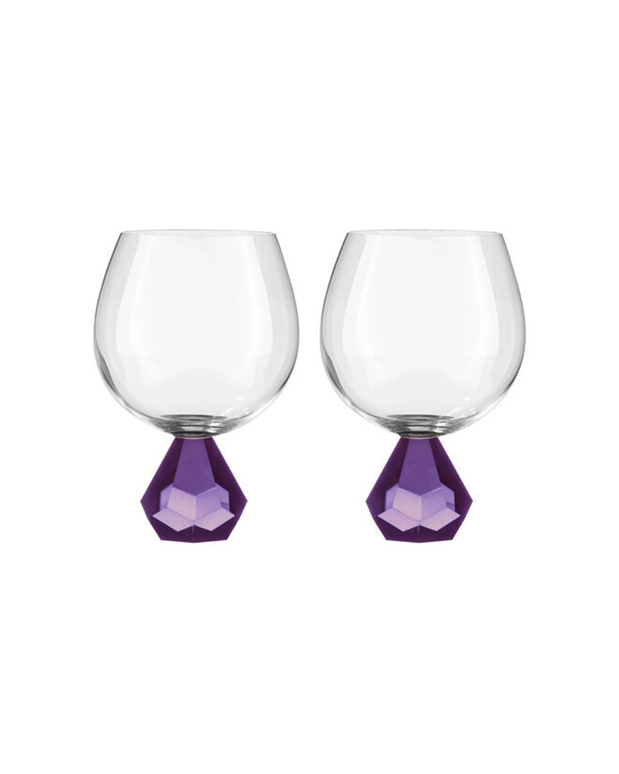 2 Ladelle 2PK Zhara Crystal Gin Drinking Glasses Set 500ml Amethyst - Purple, 2 of 3