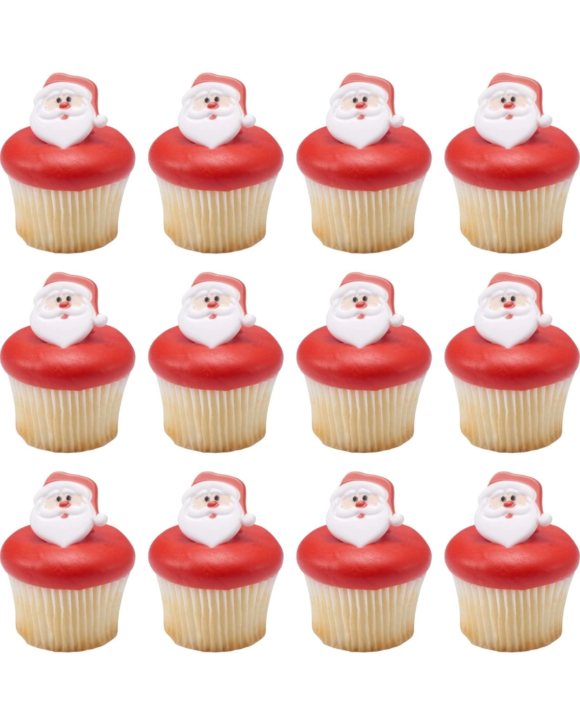 1 DecoPac Santa Claus Cupcake Rings Pack of 12 - Multi, 1 of 1
